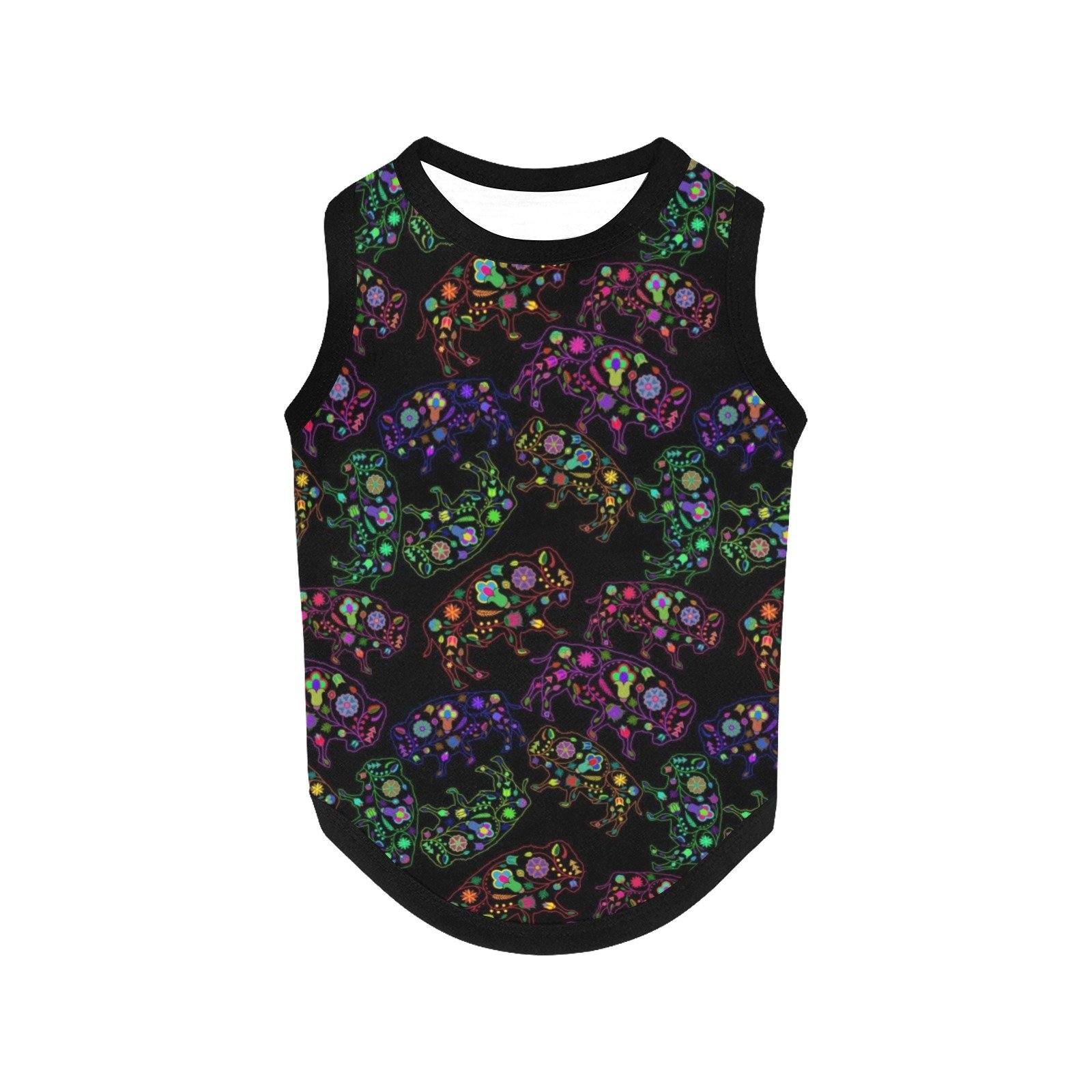 Neon Floral Buffalos All Over Print Pet Tank Top Pet Tank Top e-joyer