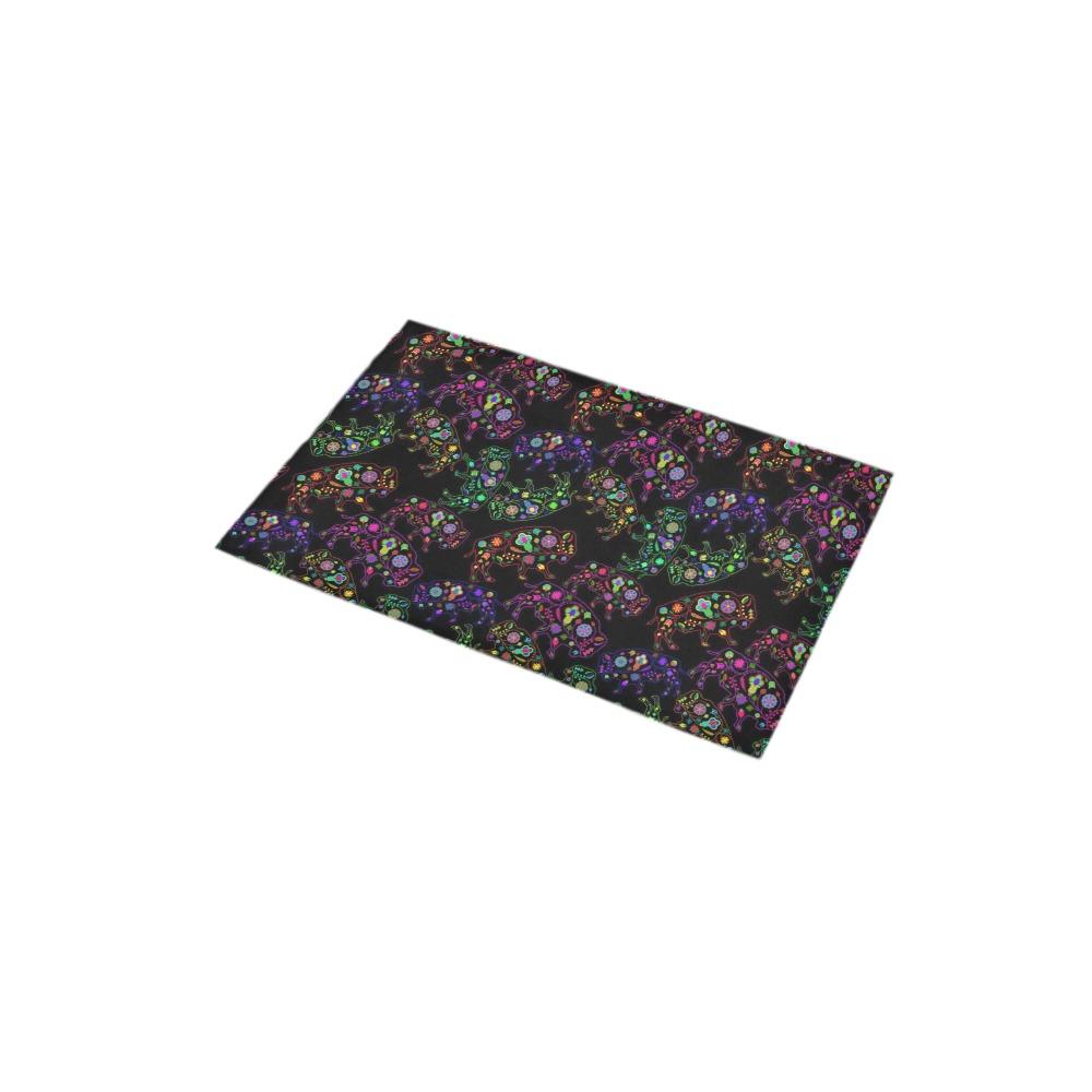 Neon Floral Buffalos Bath Rug 16''x 28'' Bath Rug 16''x 28'' e-joyer