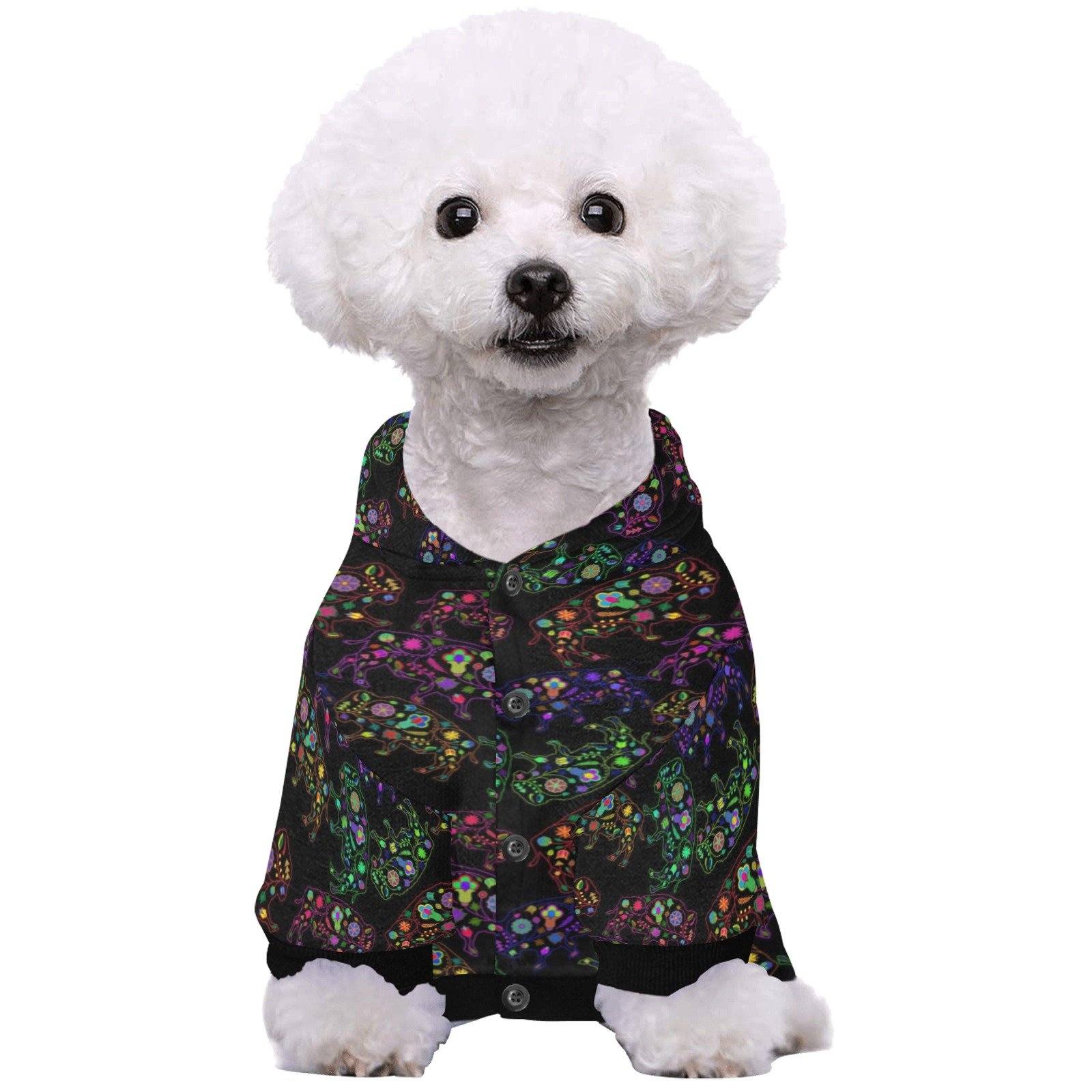 Neon Floral Buffalos Pet Dog Hoodie Pet Dog Hoodie e-joyer