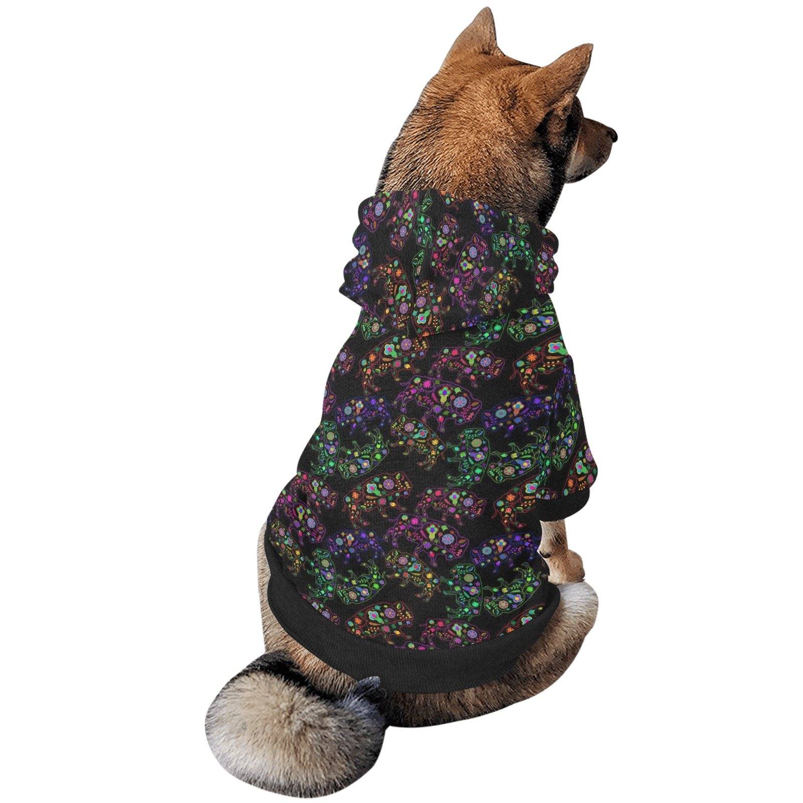 Neon Floral Buffalos Pet Dog Hoodie Pet Dog Hoodie e-joyer