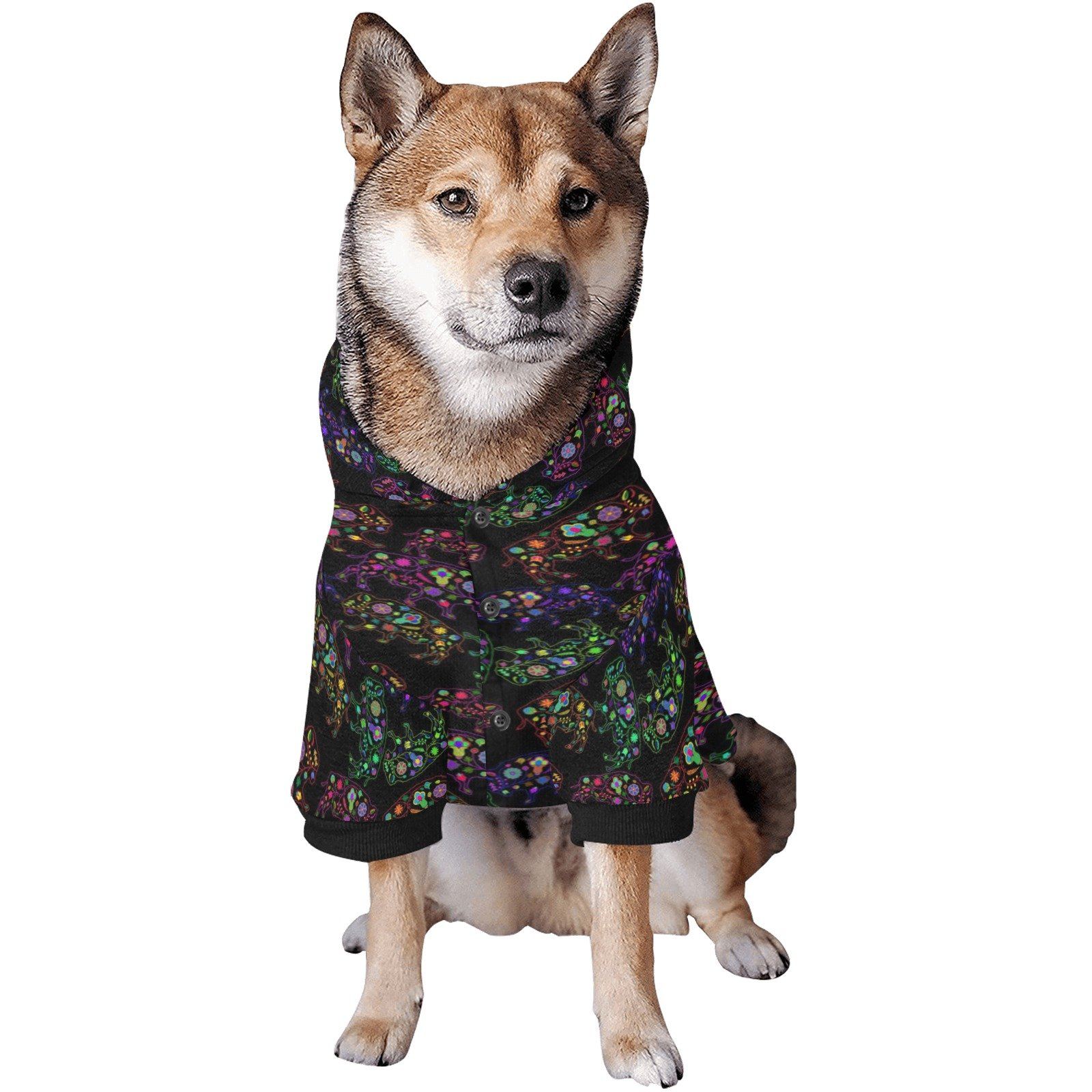 Neon Floral Buffalos Pet Dog Hoodie Pet Dog Hoodie e-joyer
