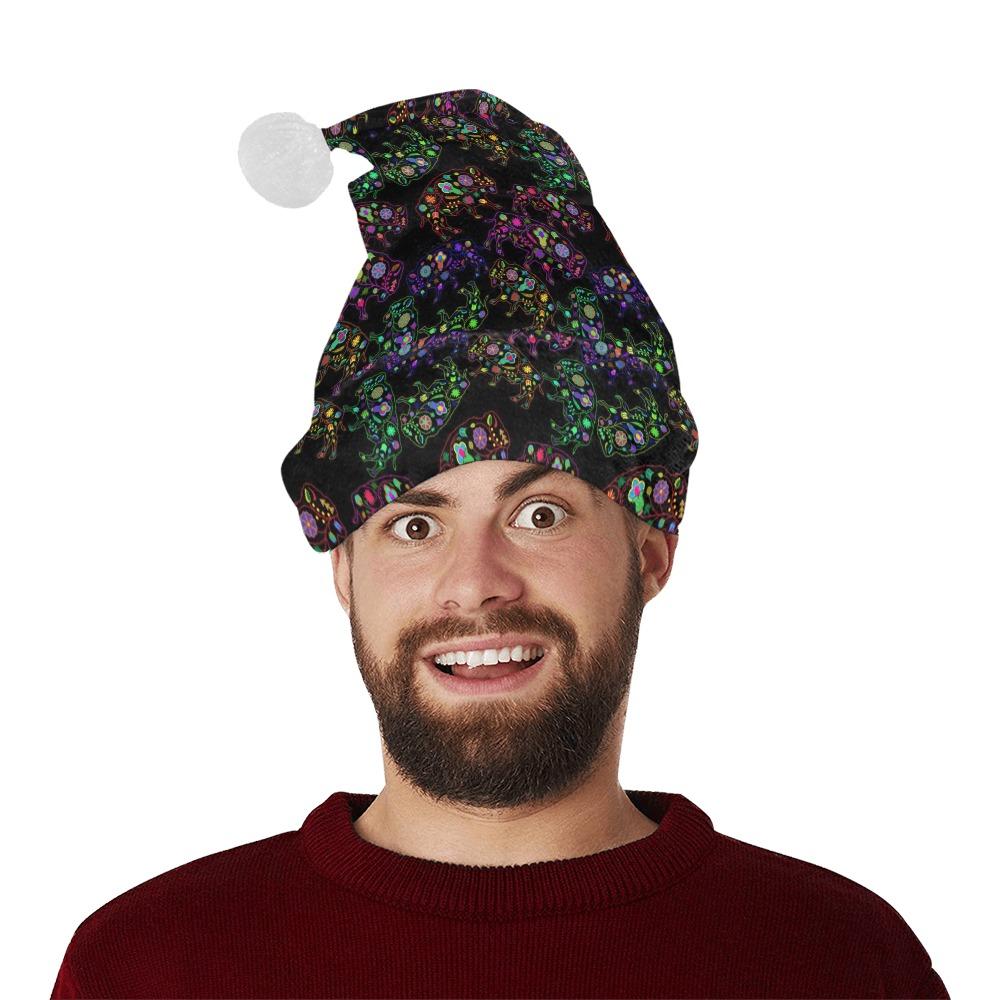 Neon Floral Buffalos Santa Hat Santa Hat e-joyer