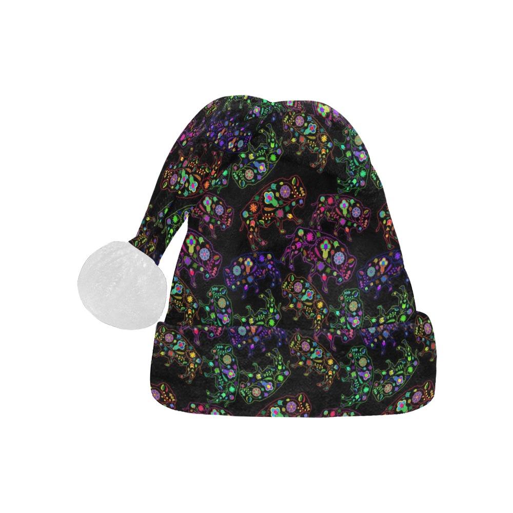 Neon Floral Buffalos Santa Hat Santa Hat e-joyer