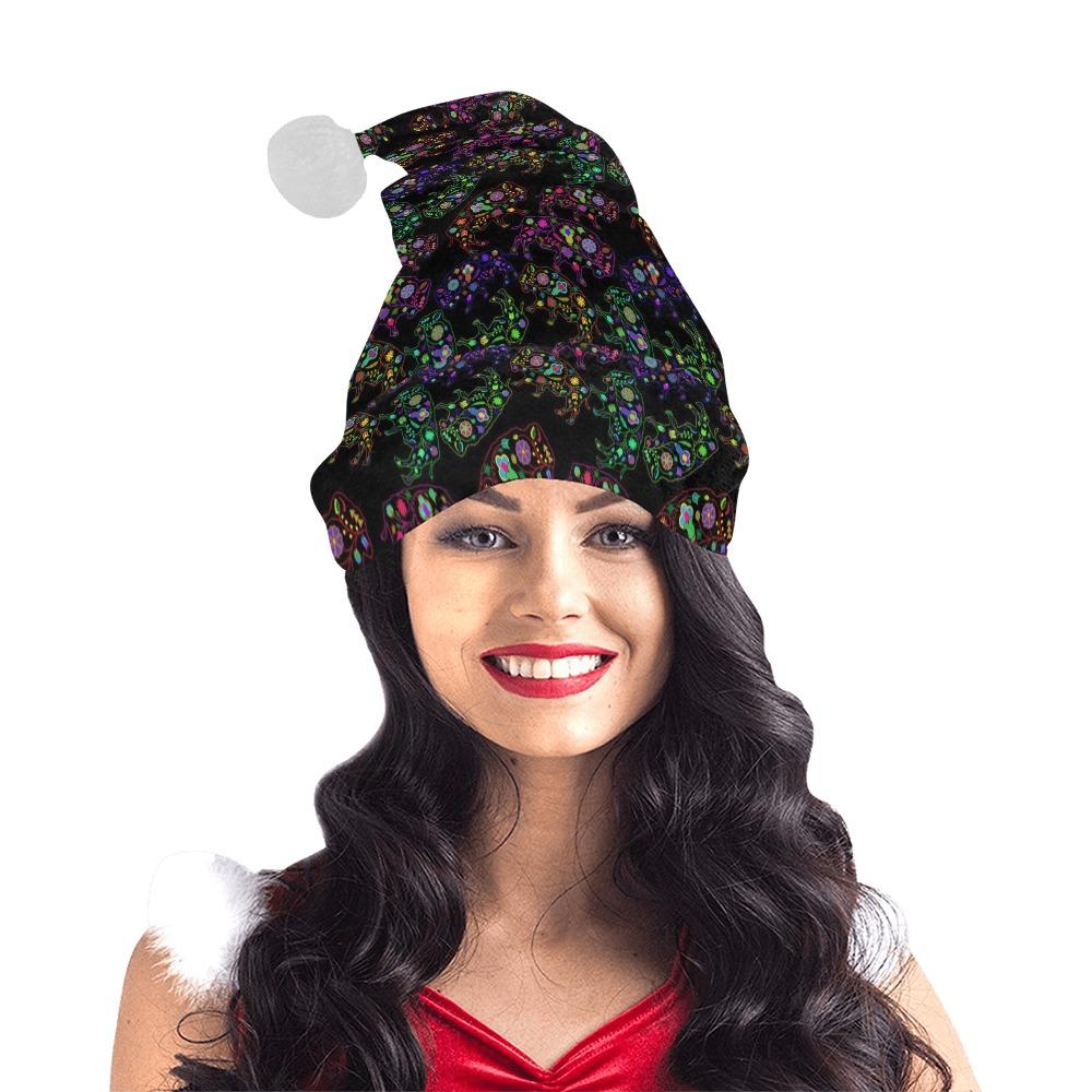 Neon Floral Buffalos Santa Hat Santa Hat e-joyer
