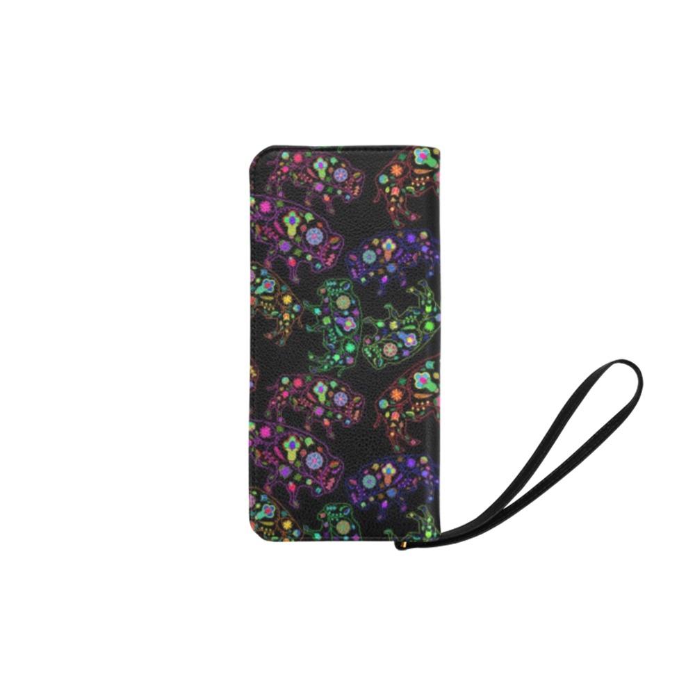 Neon Floral Buffalos Women's Clutch Purse (Model 1637) Women's Clutch Purse (1637) e-joyer