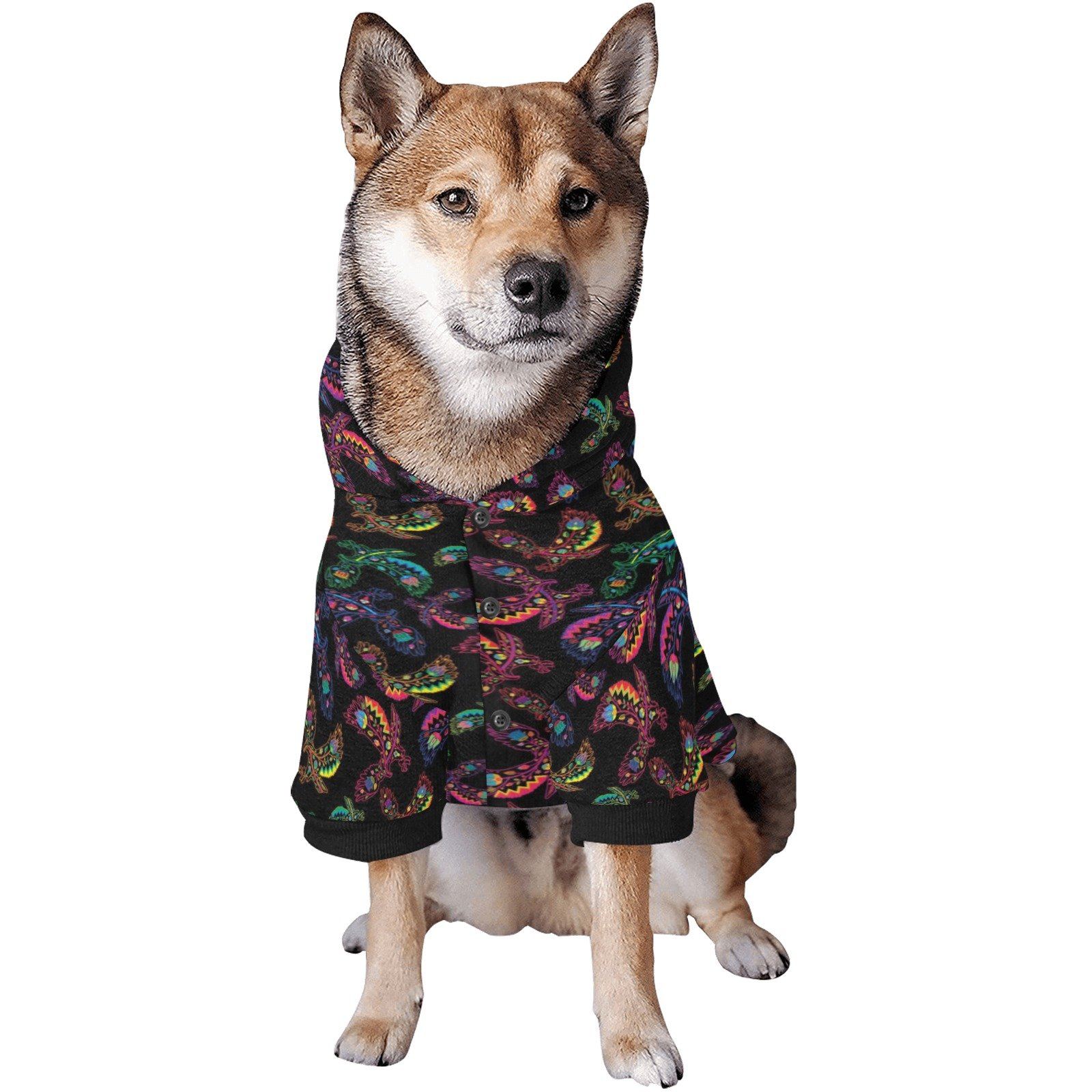 Neon Floral Eagles Pet Dog Hoodie Pet Dog Hoodie e-joyer