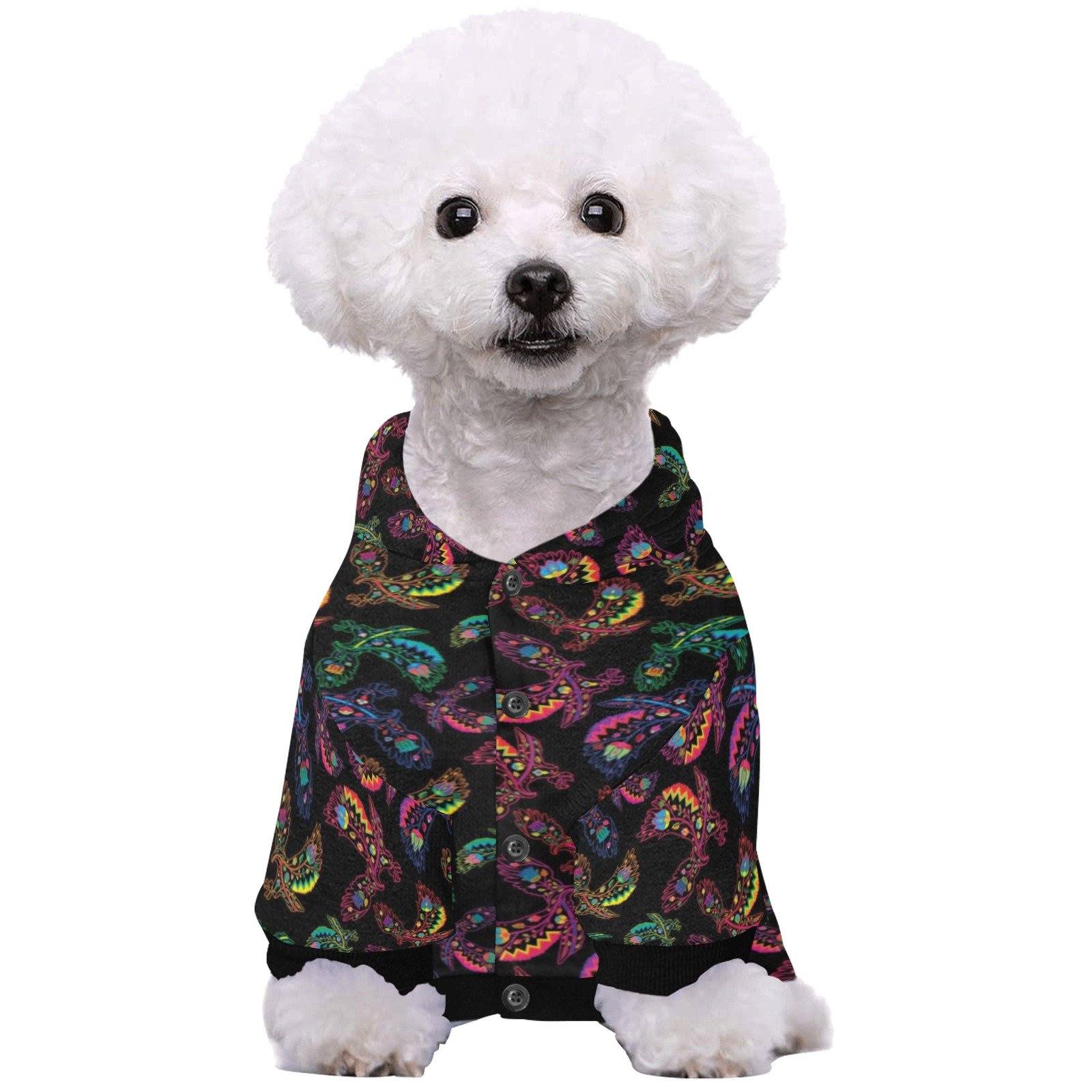Neon Floral Eagles Pet Dog Hoodie Pet Dog Hoodie e-joyer
