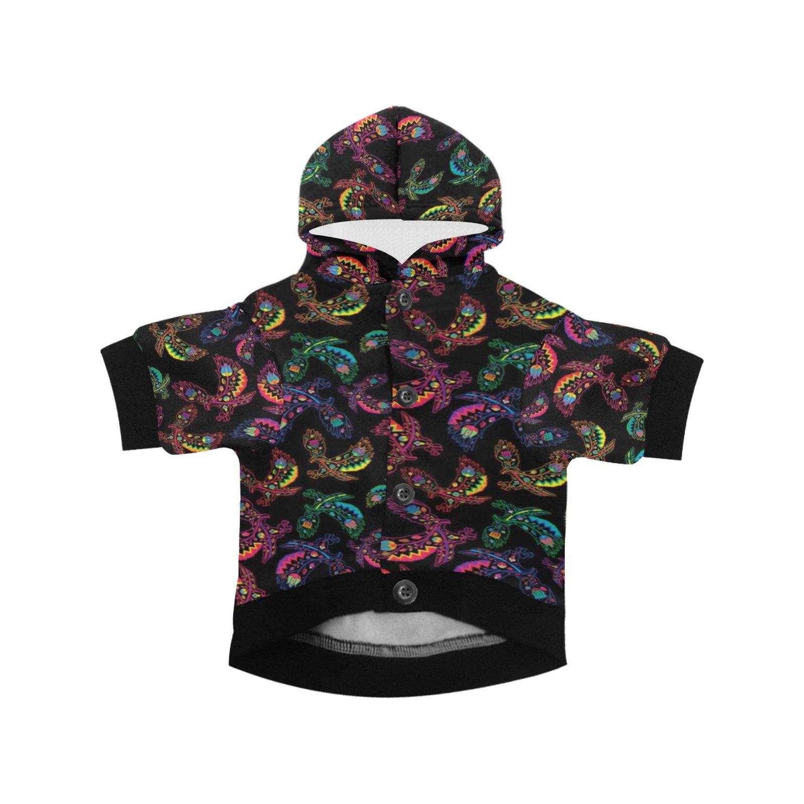 Neon Floral Eagles Pet Dog Hoodie Pet Dog Hoodie e-joyer