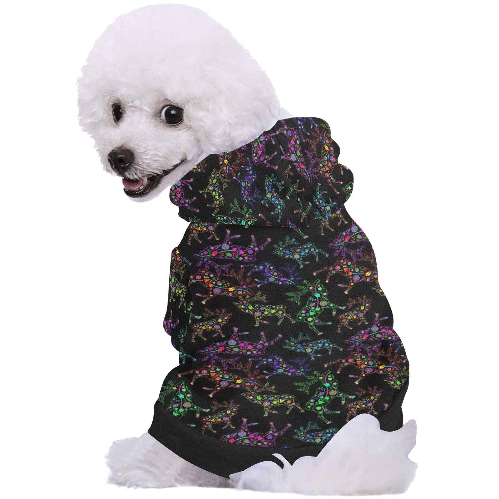 Neon Floral Elks Pet Dog Hoodie Pet Dog Hoodie e-joyer