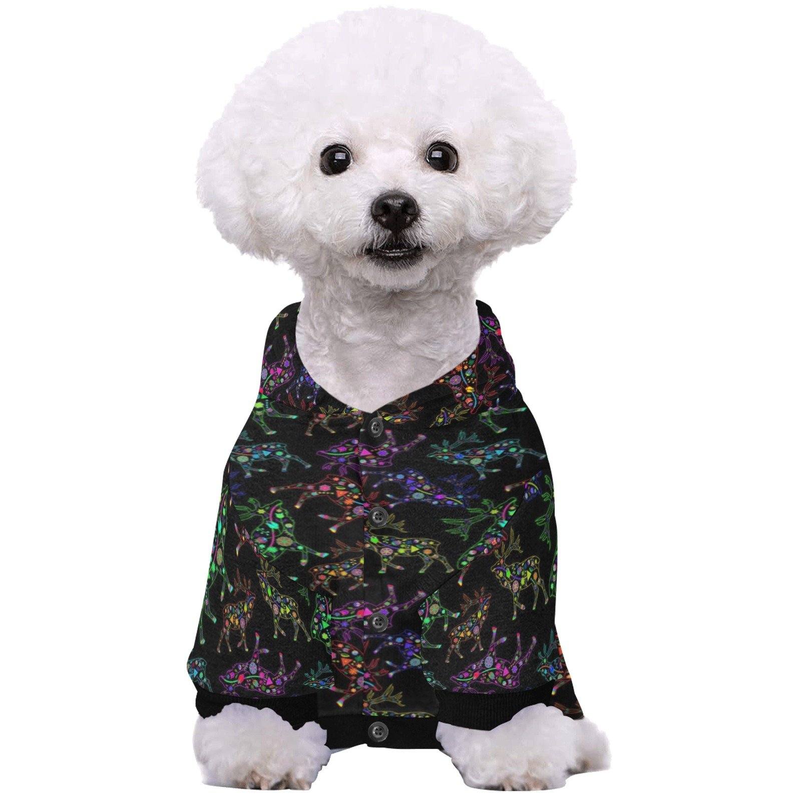 Neon Floral Elks Pet Dog Hoodie Pet Dog Hoodie e-joyer