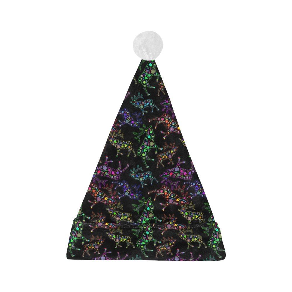 Neon Floral Elks Santa Hat Santa Hat e-joyer