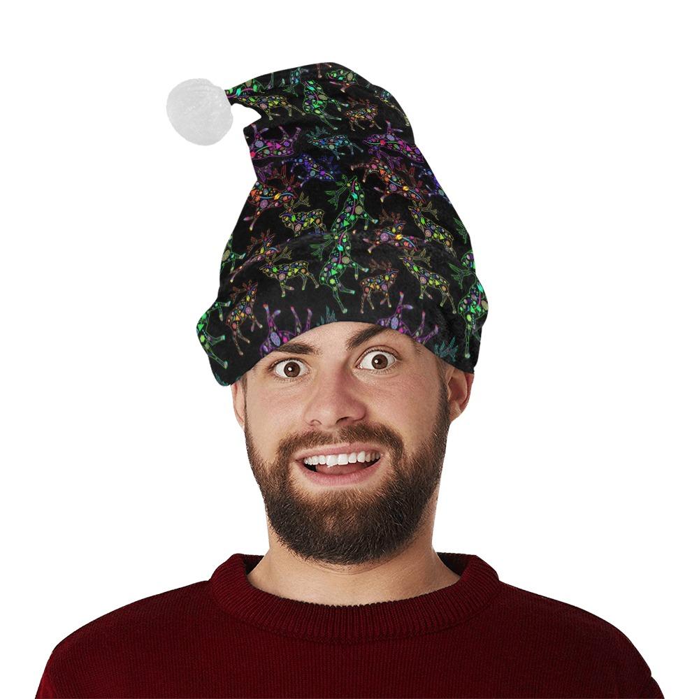 Neon Floral Elks Santa Hat Santa Hat e-joyer