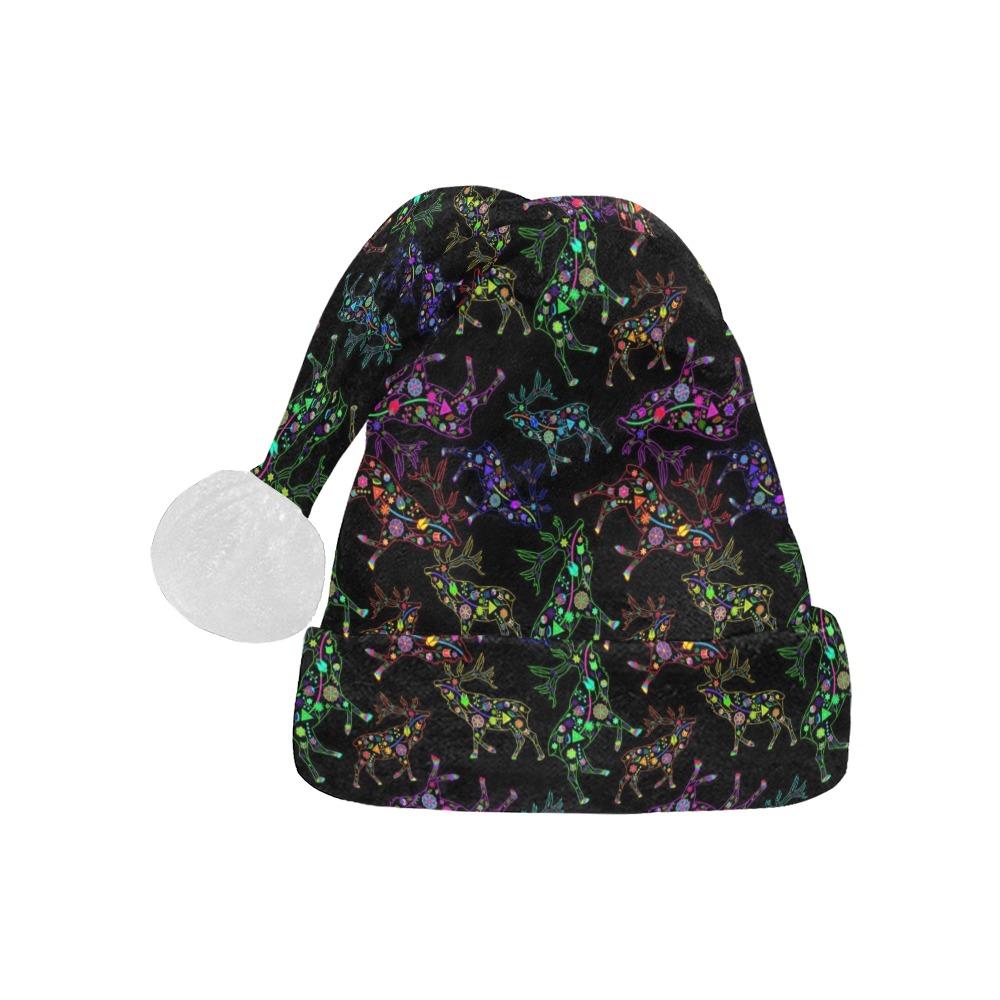 Neon Floral Elks Santa Hat Santa Hat e-joyer