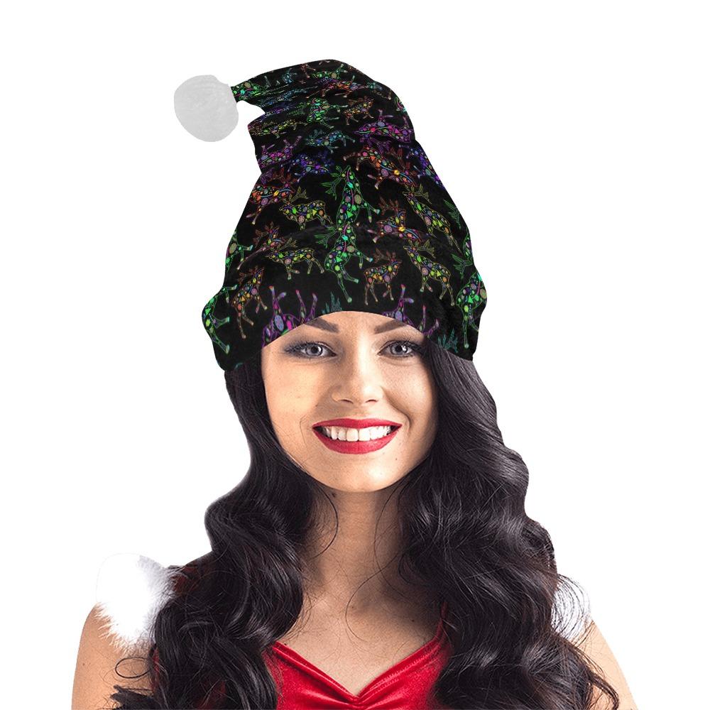 Neon Floral Elks Santa Hat Santa Hat e-joyer