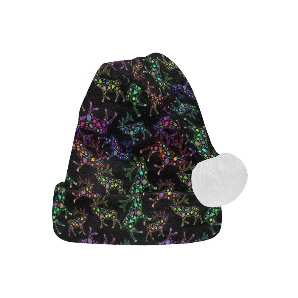 Neon Floral Elks Santa Hat Santa Hat e-joyer