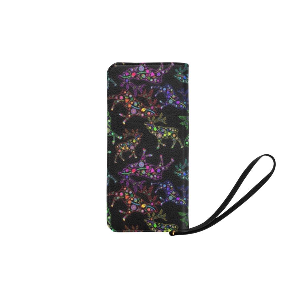 Neon Floral Elks Women's Clutch Purse (Model 1637) Women's Clutch Purse (1637) e-joyer