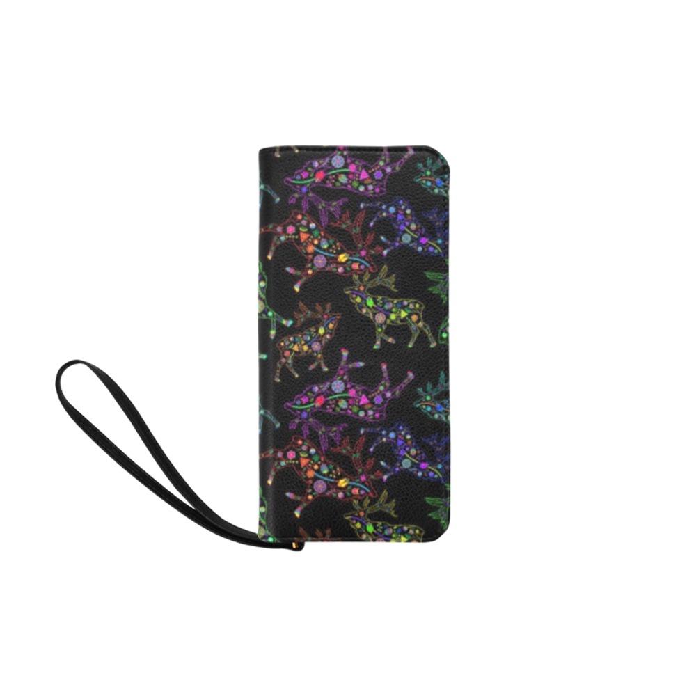 Neon Floral Elks Women's Clutch Purse (Model 1637) Women's Clutch Purse (1637) e-joyer