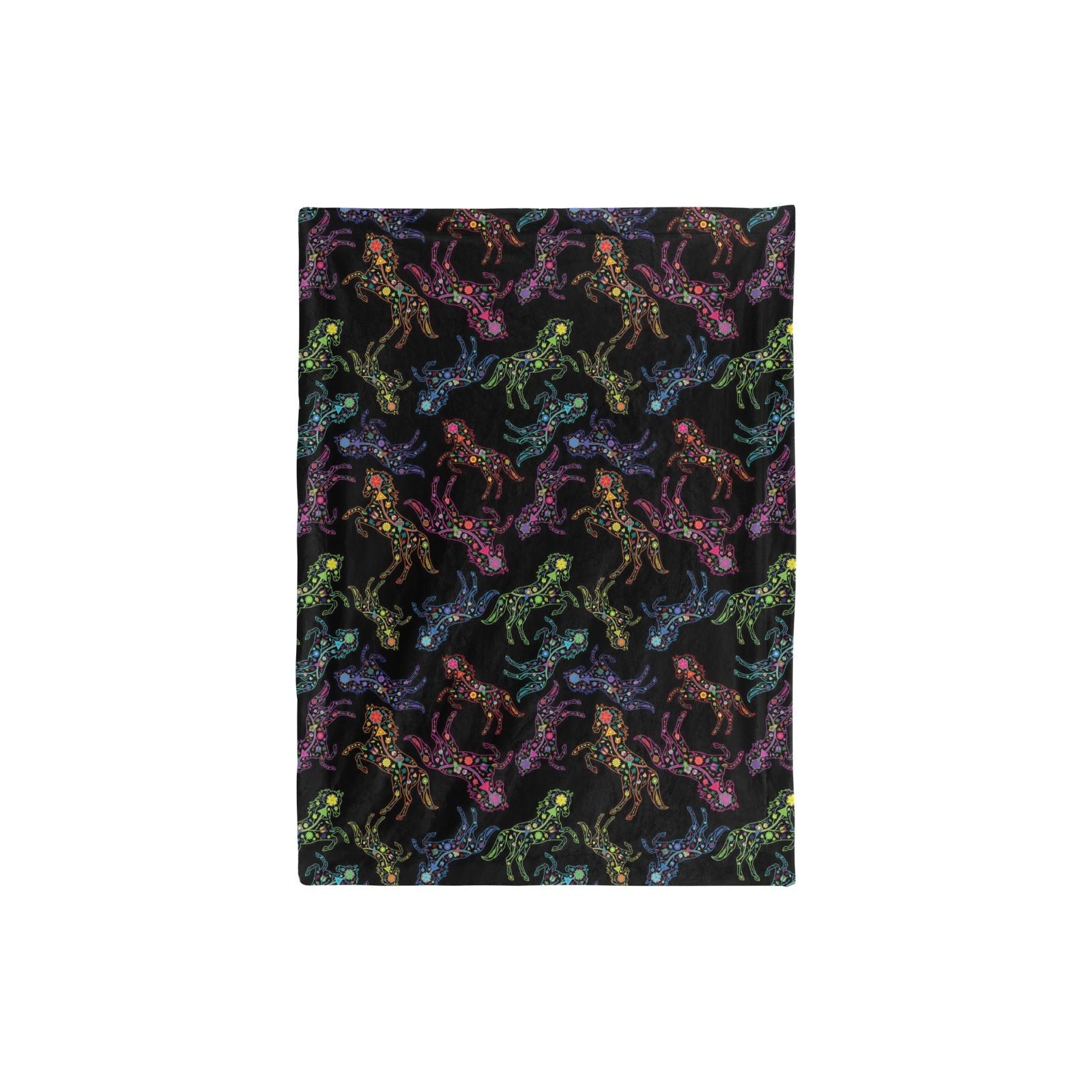 Neon Floral Horses Baby Blanket 30"x40" Baby Blanket 30"x40" e-joyer