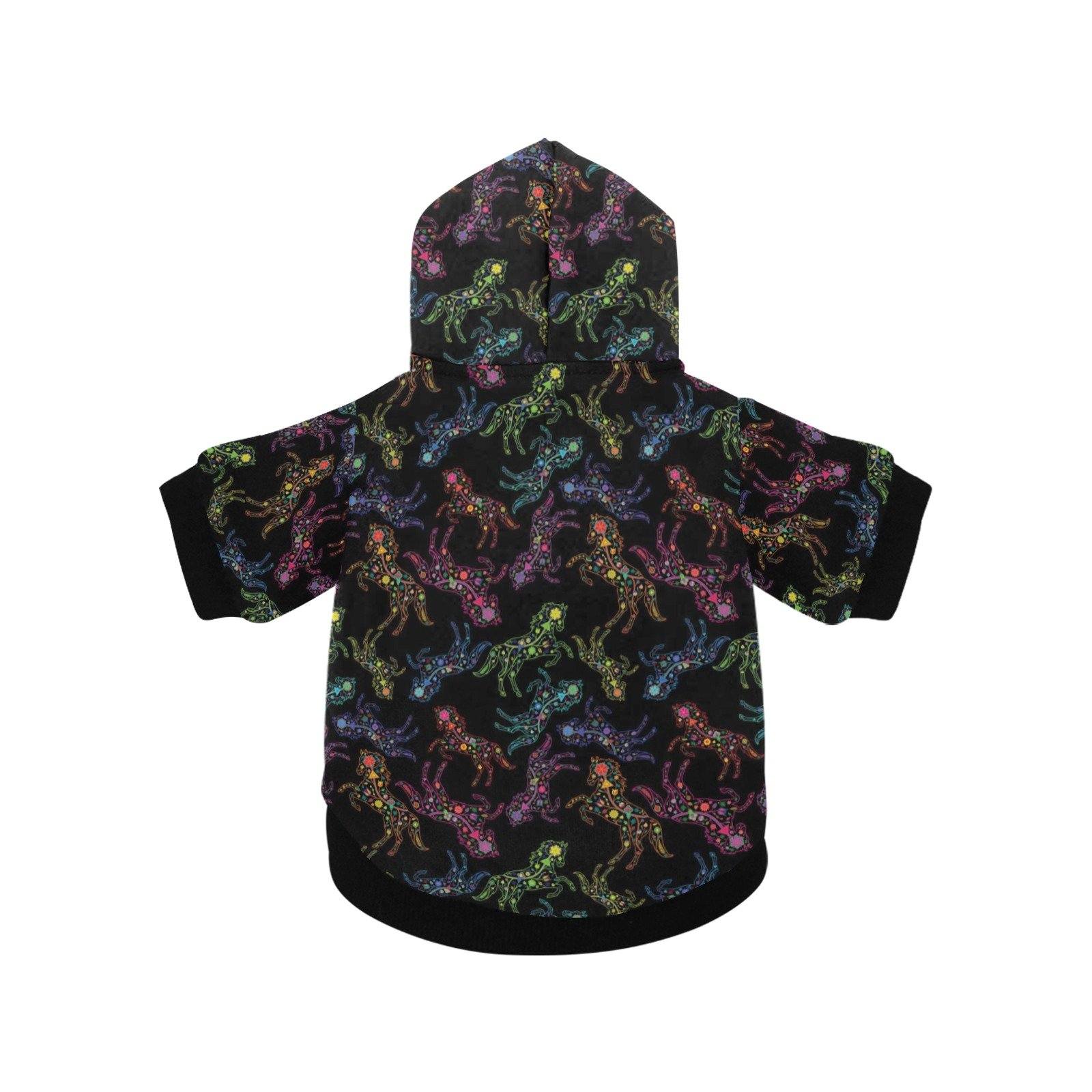 Neon Floral Horses Pet Dog Hoodie Pet Dog Hoodie e-joyer