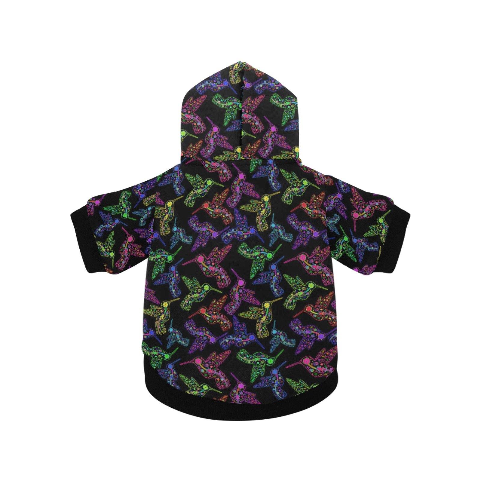 Neon Floral Hummingbirds Pet Dog Hoodie Pet Dog Hoodie e-joyer