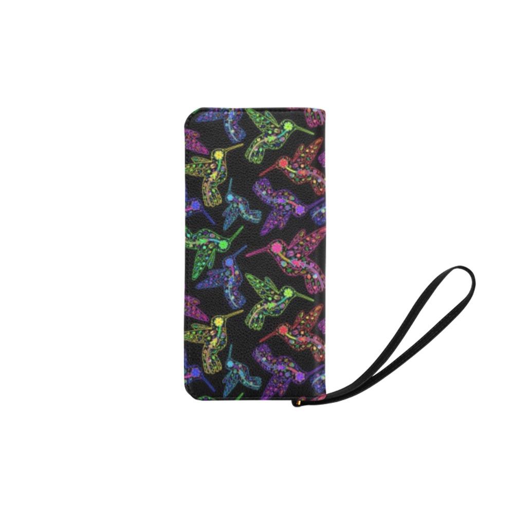 Neon Floral Hummingbirds Women's Clutch Purse (Model 1637) Women's Clutch Purse (1637) e-joyer
