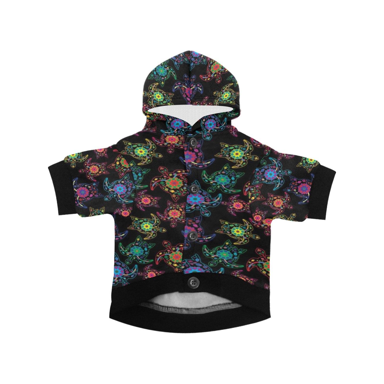 Neon Floral Turtle Pet Dog Hoodie Pet Dog Hoodie e-joyer