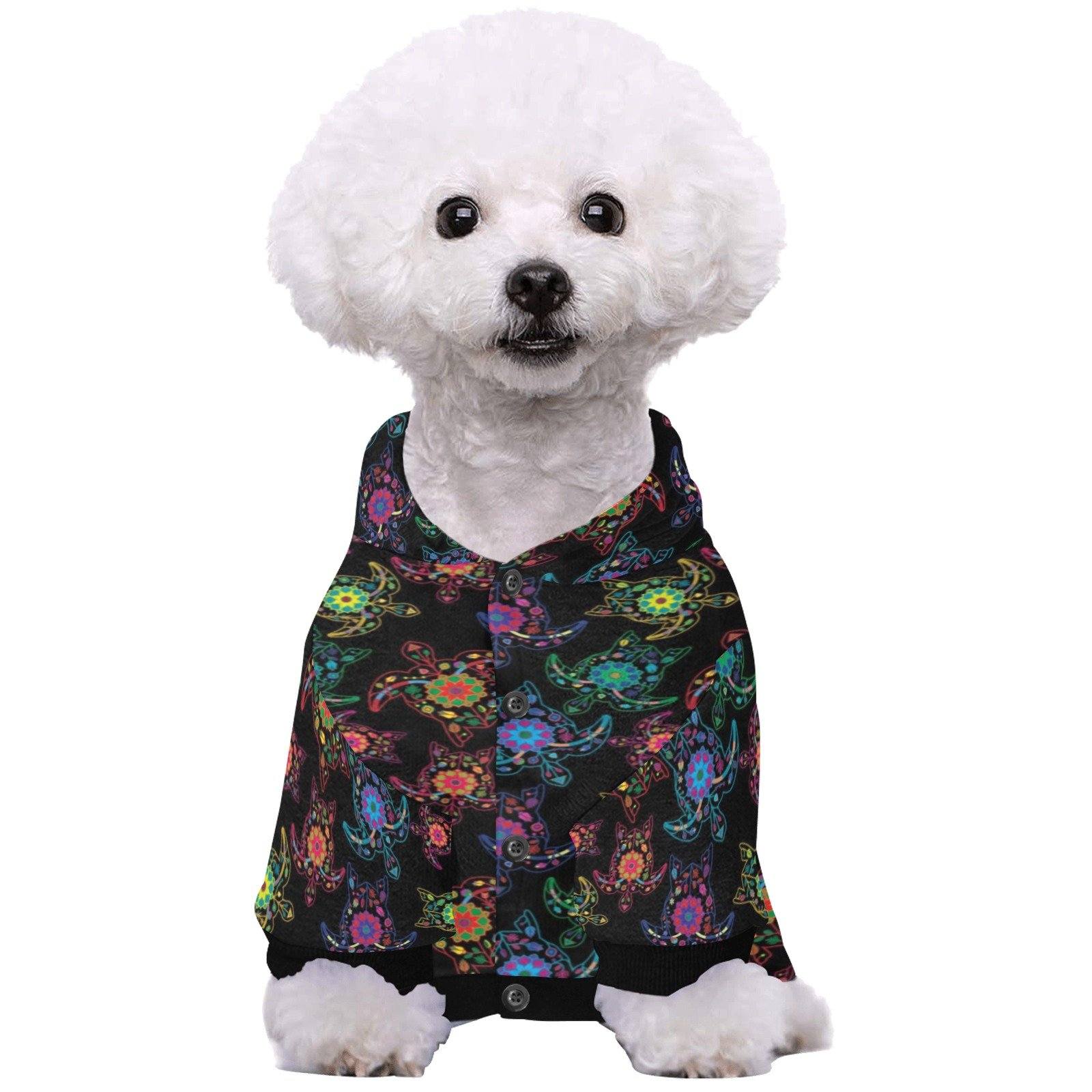 Neon Floral Turtle Pet Dog Hoodie Pet Dog Hoodie e-joyer