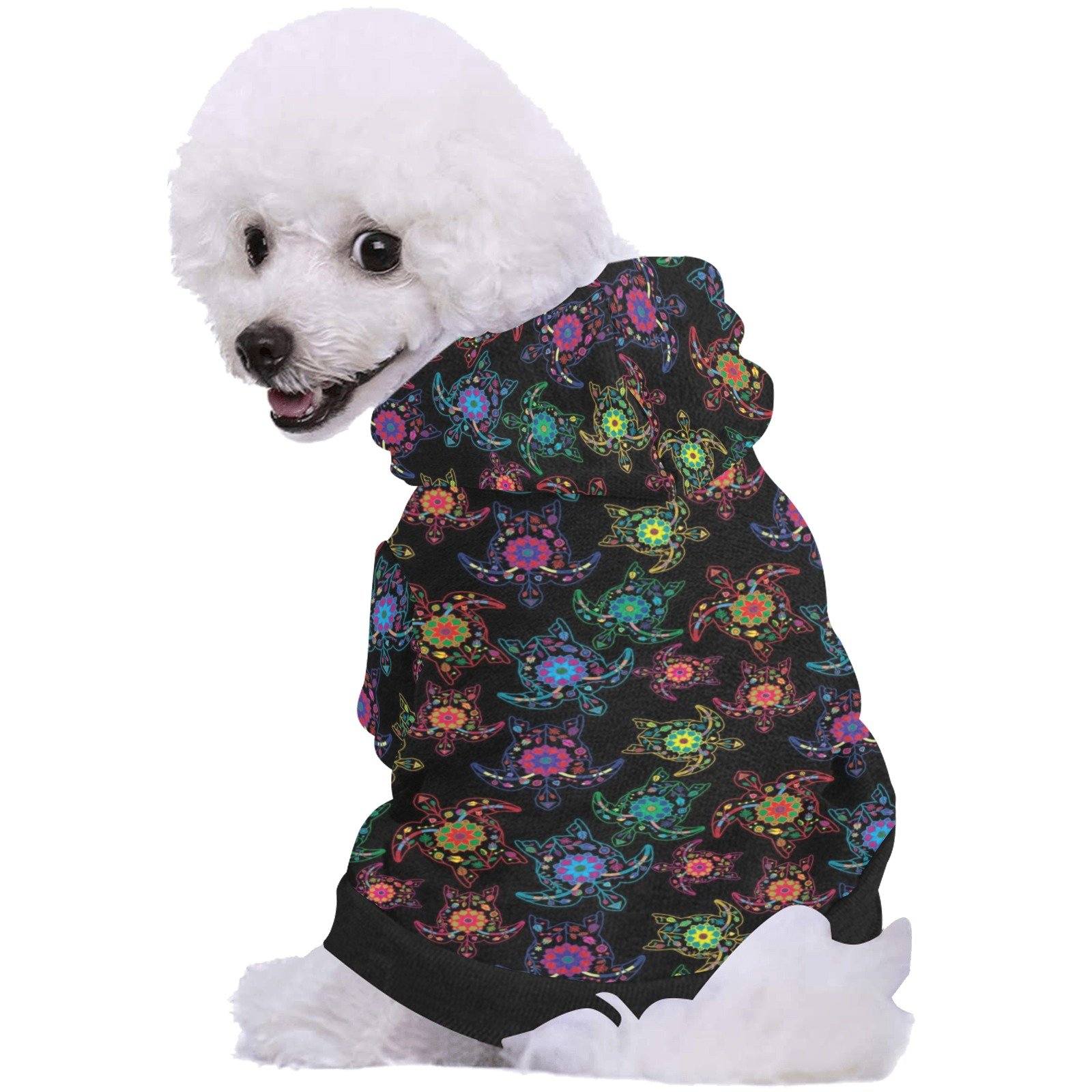 Neon Floral Turtle Pet Dog Hoodie Pet Dog Hoodie e-joyer