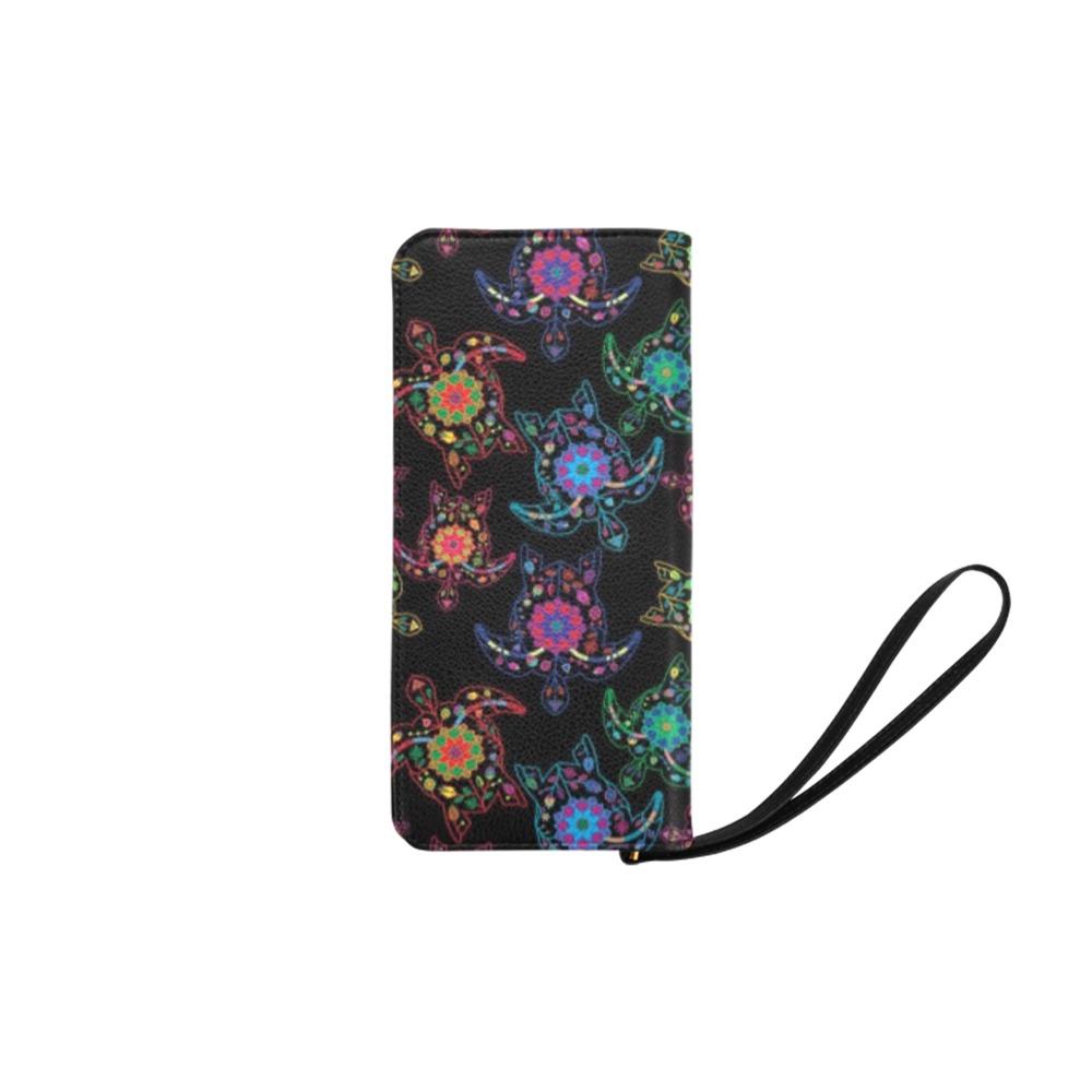 Neon Floral Turtle Women's Clutch Purse (Model 1637) Women's Clutch Purse (1637) e-joyer