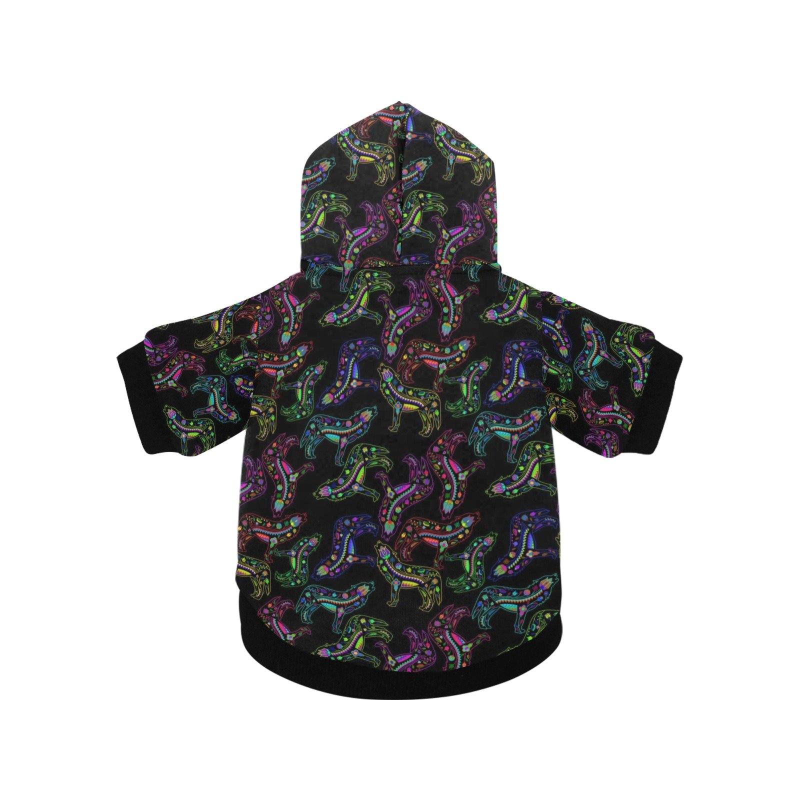 Neon Floral Wolves Pet Dog Hoodie Pet Dog Hoodie e-joyer