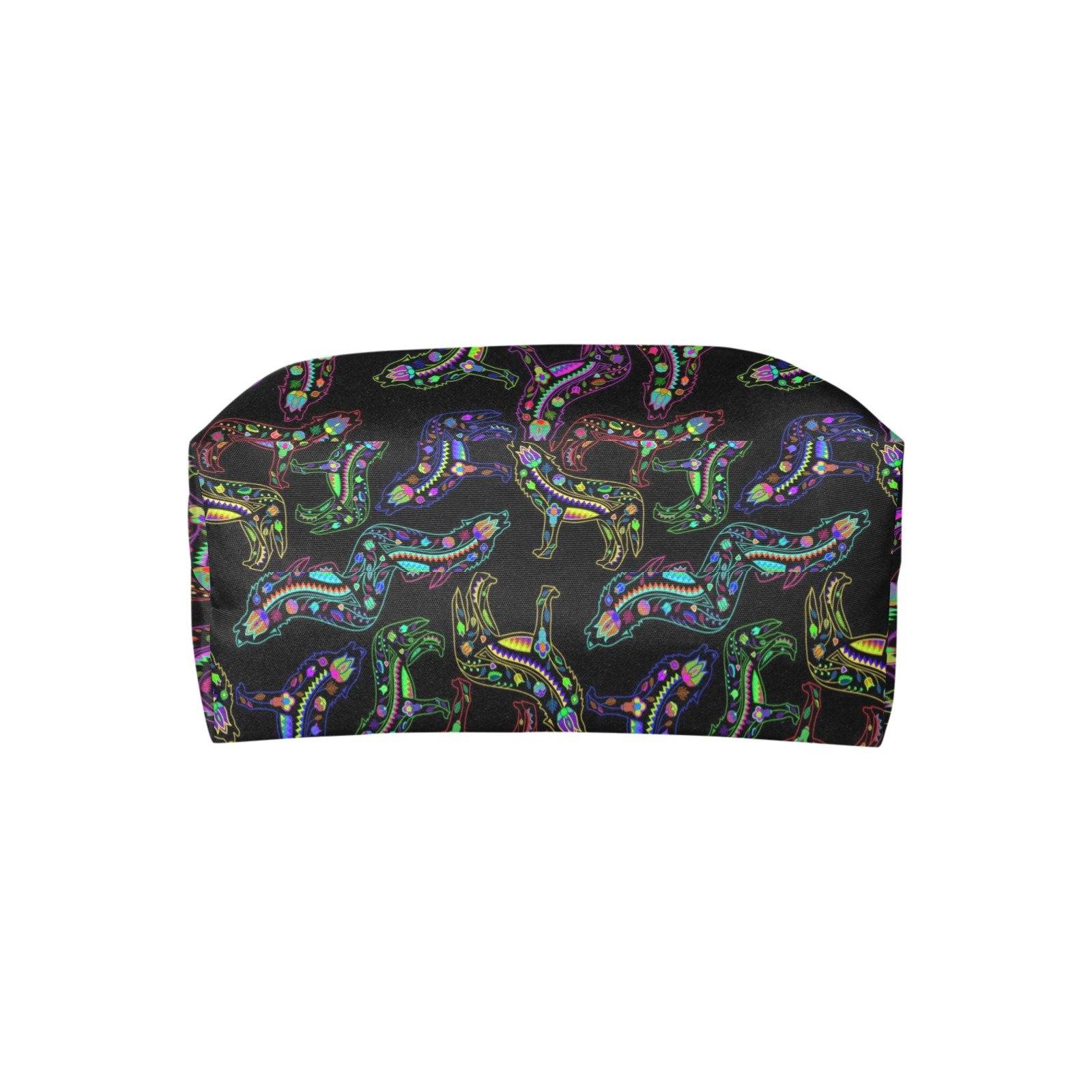 Neon Floral Wolves Single-Shoulder Lady Handbag (Model 1714) bag e-joyer