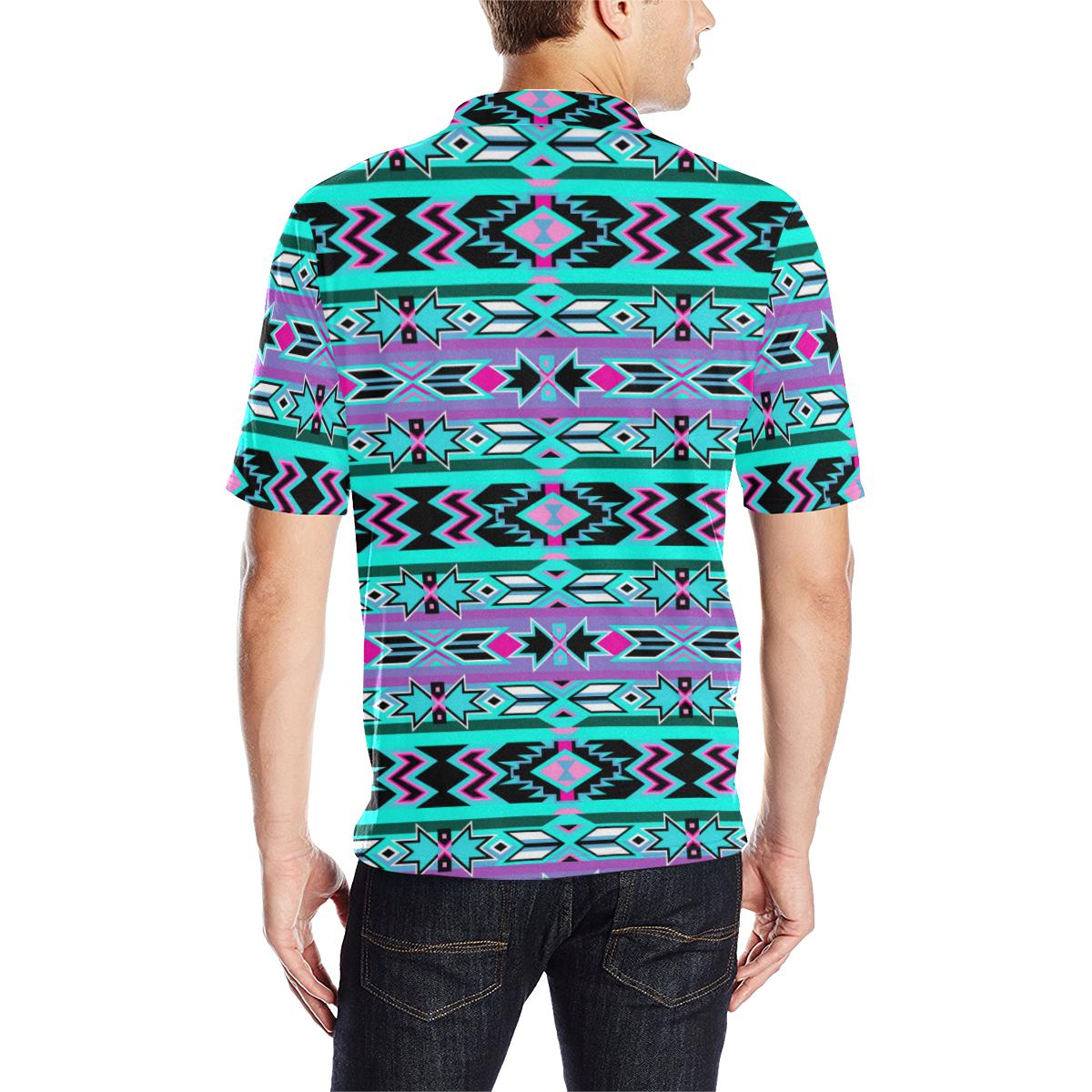 Northeast Journey Men's All Over Print Polo Shirt (Model T55) Men's Polo Shirt (Model T55) e-joyer