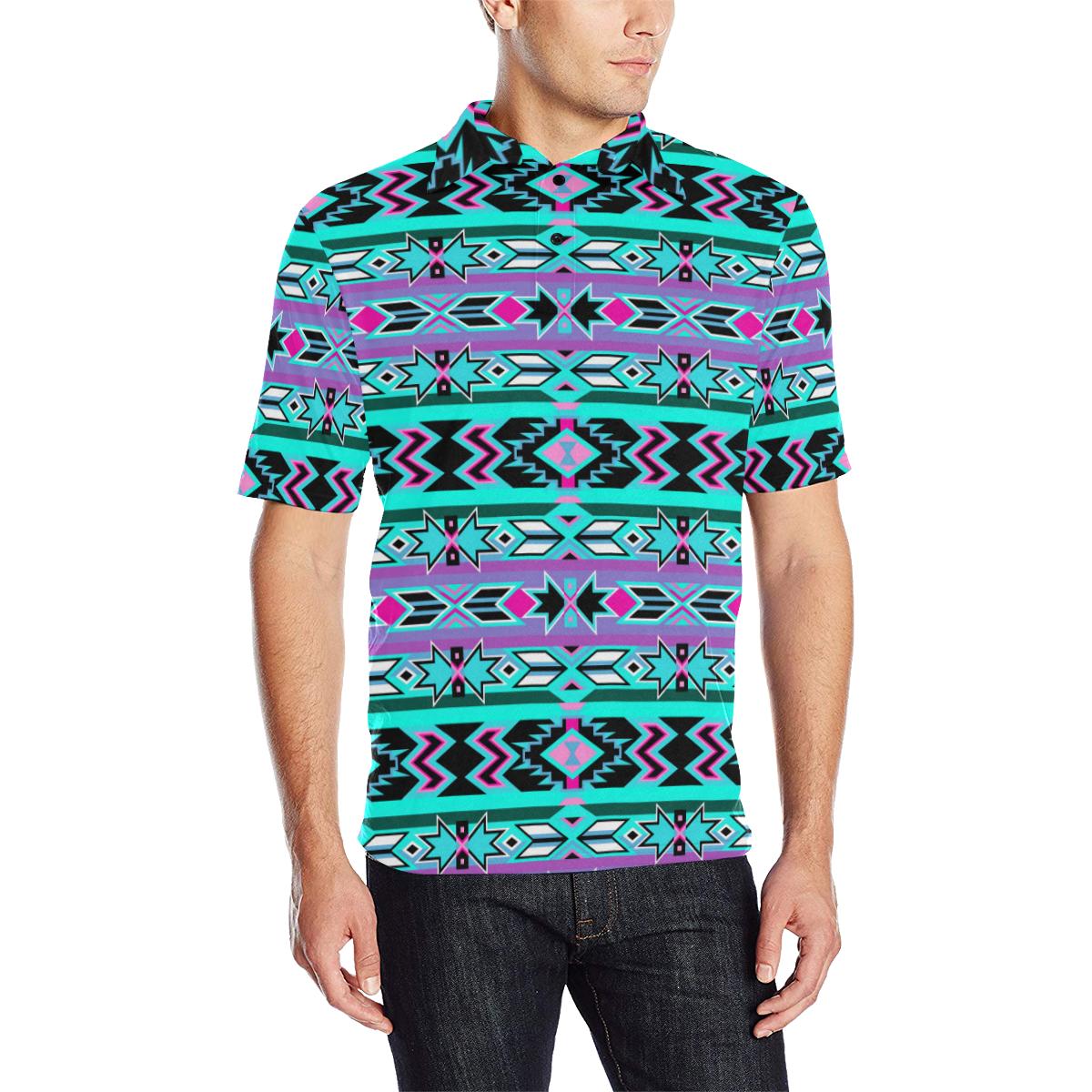 Northeast Journey Men's All Over Print Polo Shirt (Model T55) Men's Polo Shirt (Model T55) e-joyer