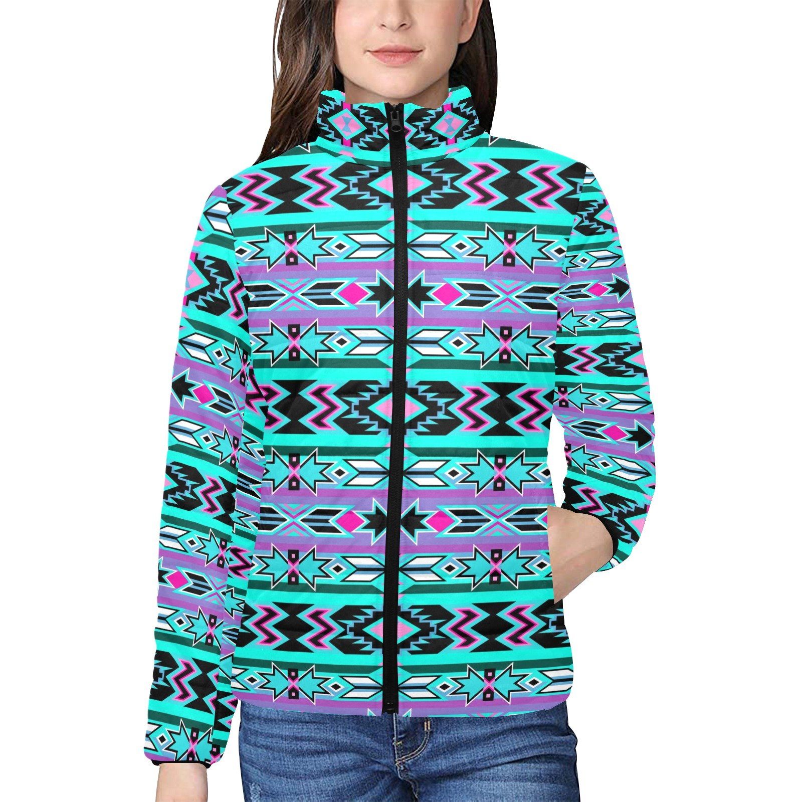 Northeast Journey Women's Stand Collar Padded Jacket (Model H41) jacket e-joyer