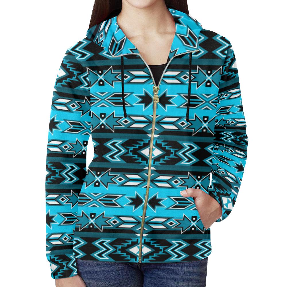 Northern Journey All Over Print Full Zip Hoodie for Women (Model H14) All Over Print Full Zip Hoodie for Women (H14) e-joyer
