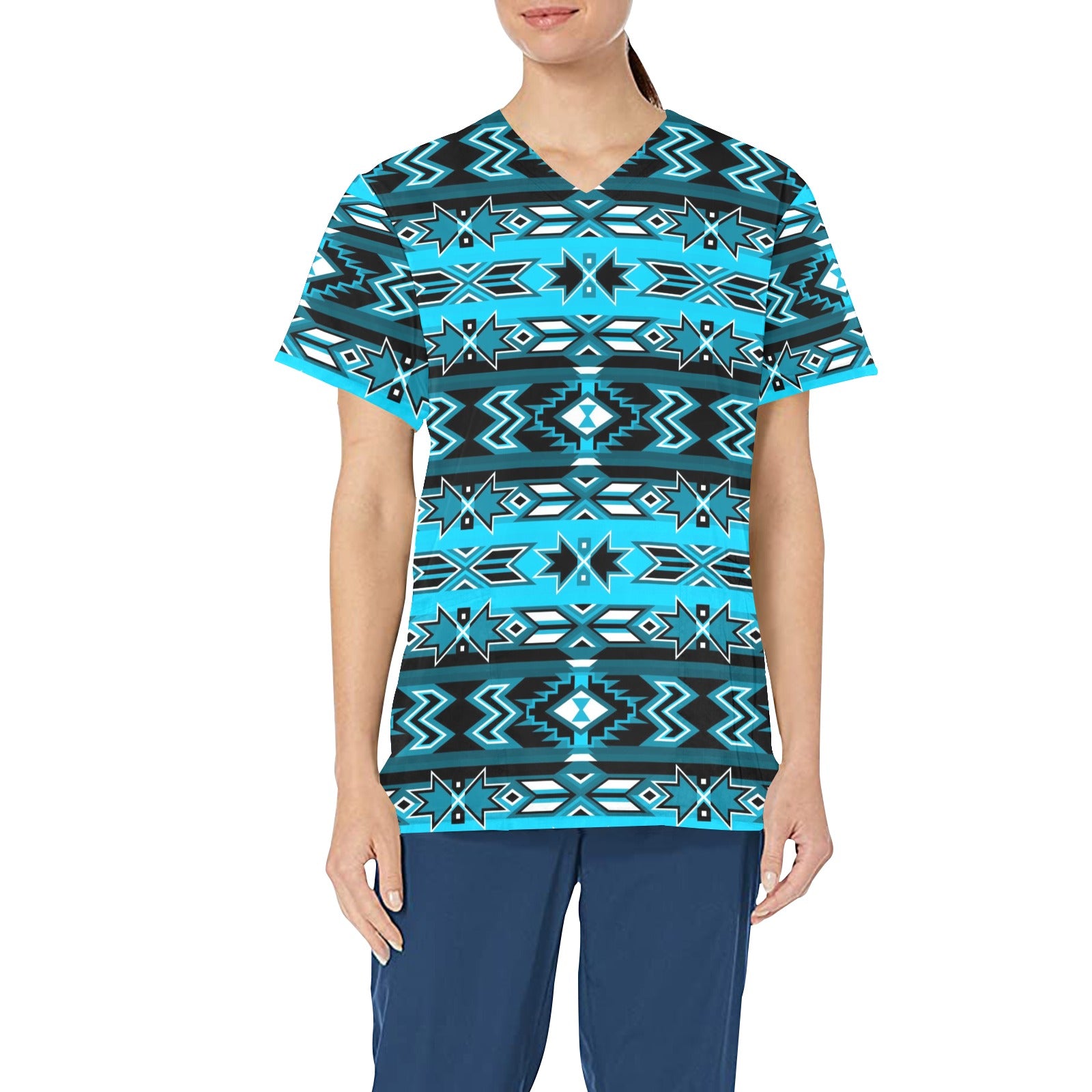 Northern Journey All Over Print Scrub Top Scrub Top e-joyer