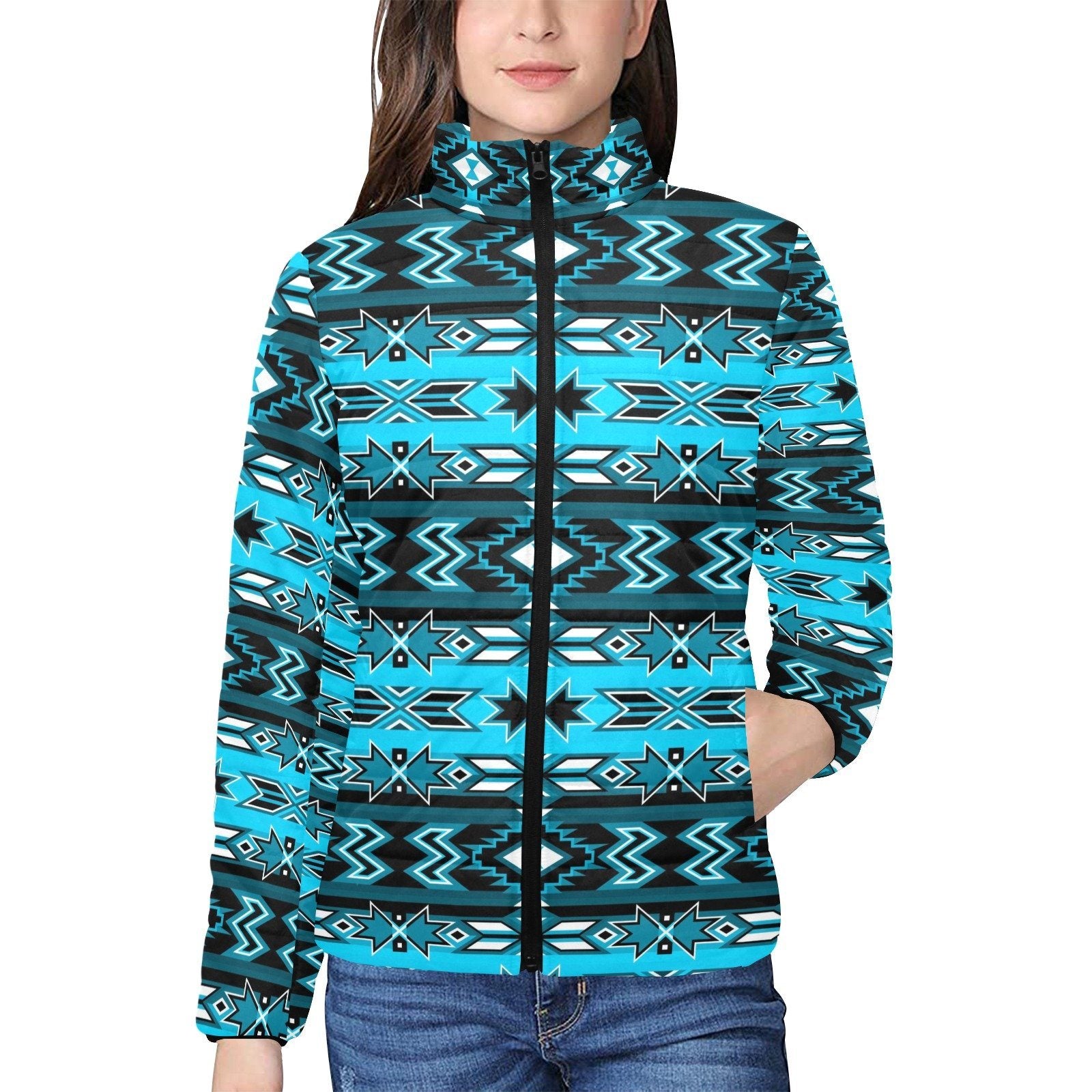 Northern Journey Women's Stand Collar Padded Jacket (Model H41) jacket e-joyer