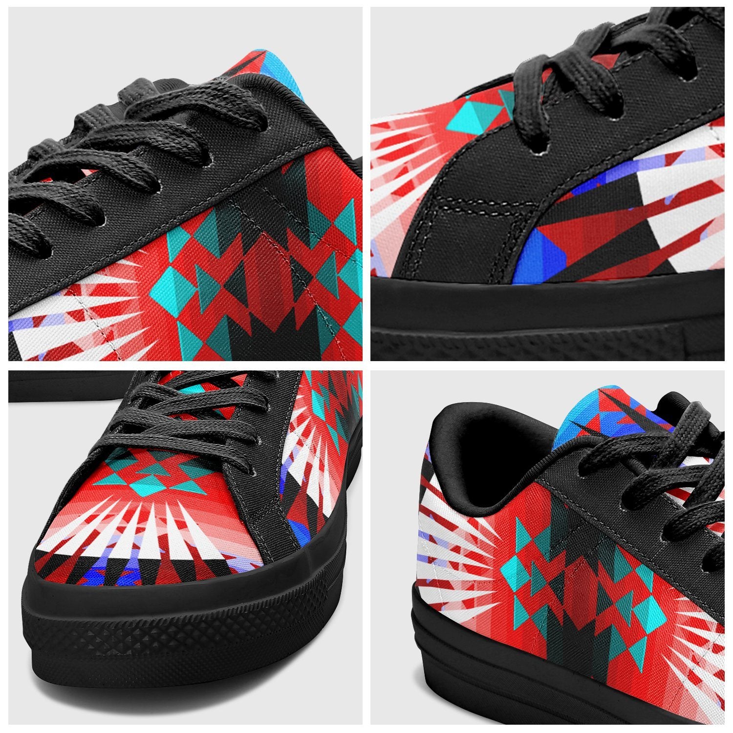 Northwest Ribbonwork Bustles Aapisi Low Top Canvas Shoes Black Sole 49 Dzine