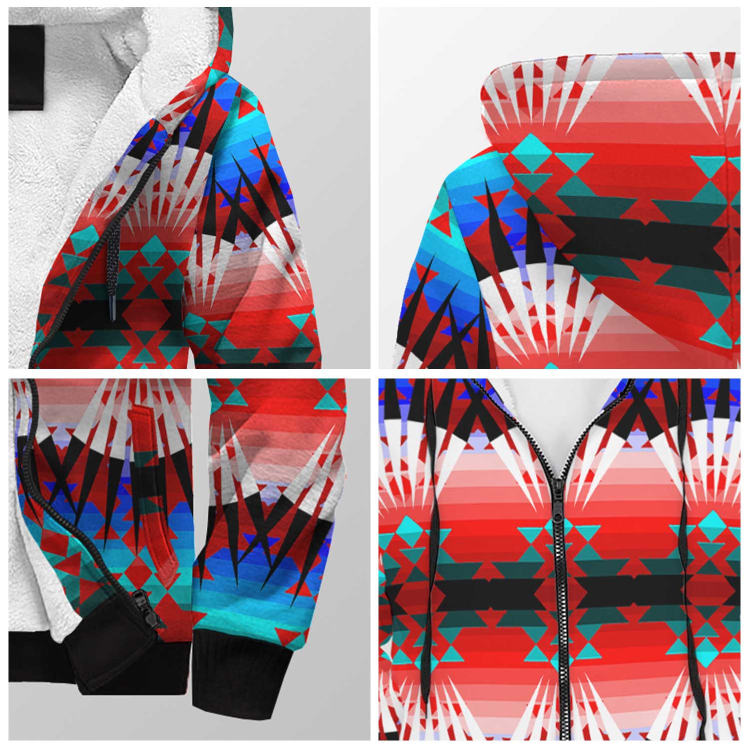 Northwest Ribbonwork Bustles Sherpa Hoodie 49 Dzine