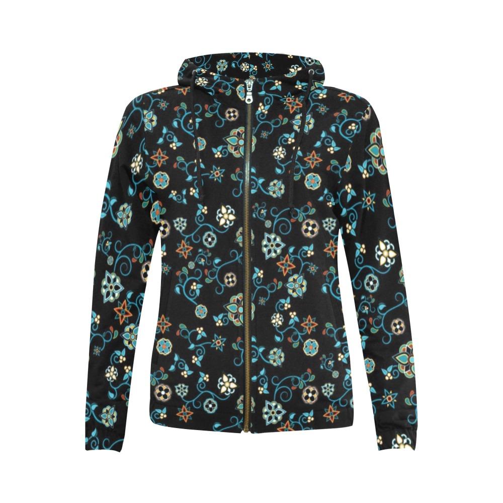 Ocean Bloom All Over Print Full Zip Hoodie for Women (Model H14) All Over Print Full Zip Hoodie for Women (H14) e-joyer