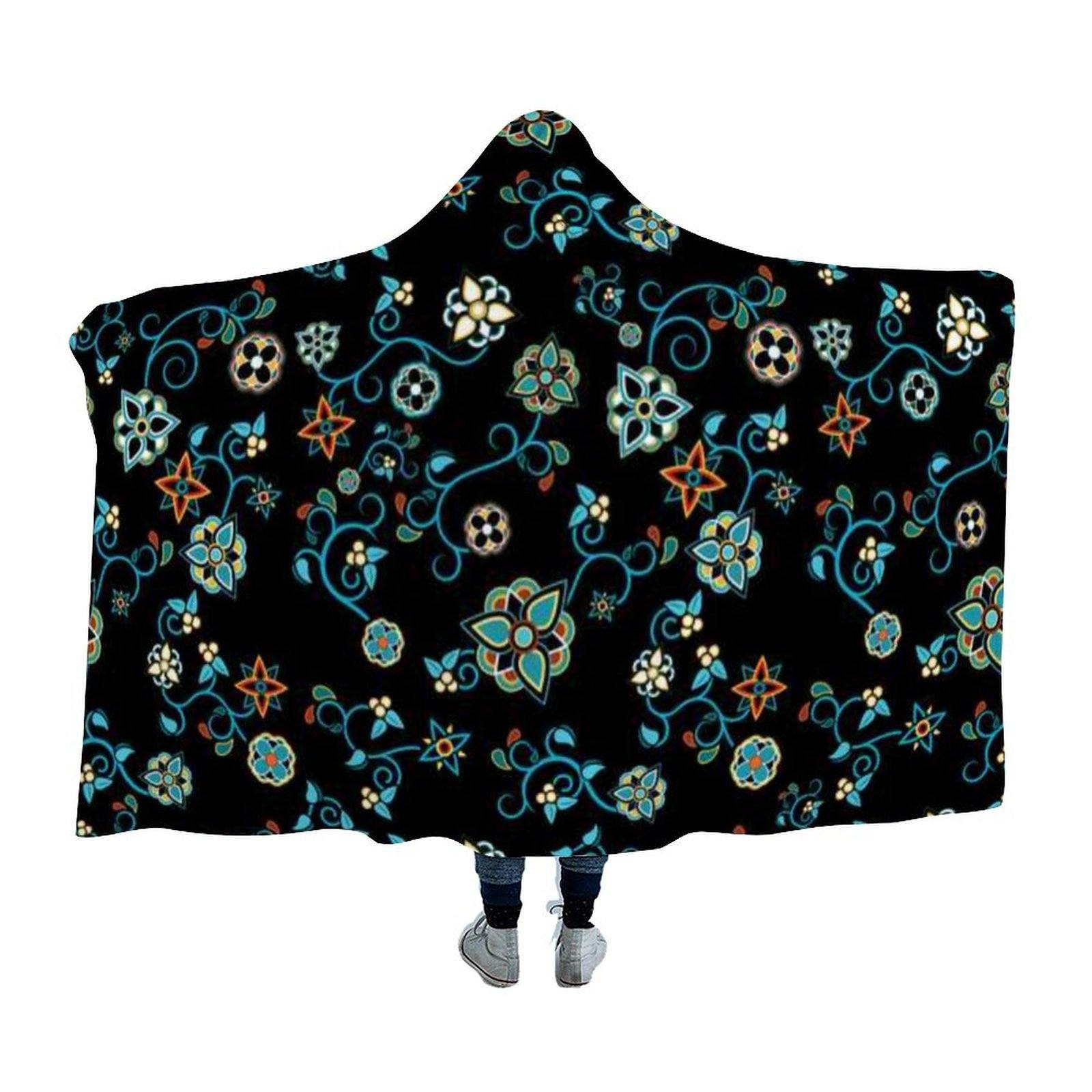 Ocean Bloom Hooded Blanket blanket 49 Dzine