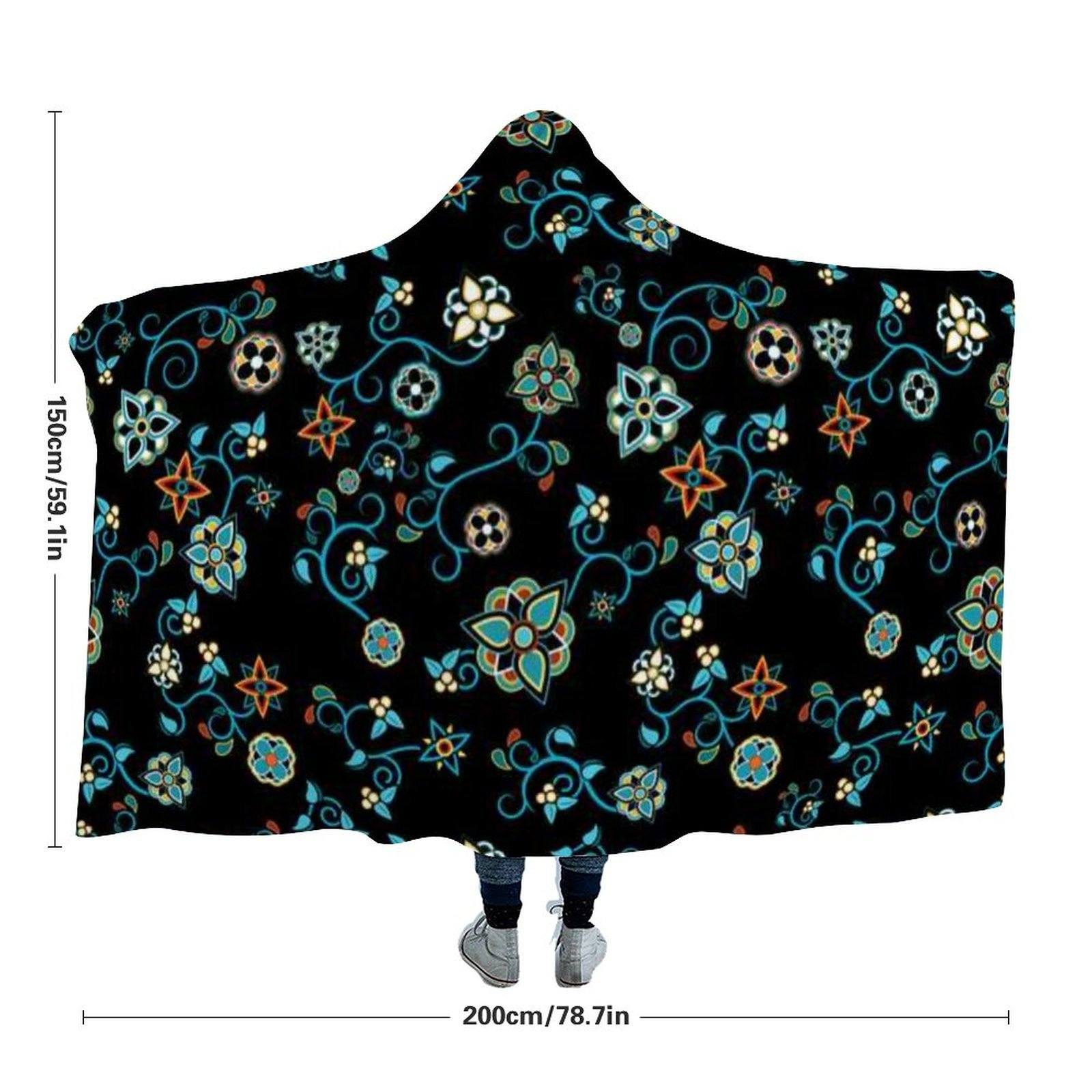 Ocean Bloom Hooded Blanket blanket 49 Dzine