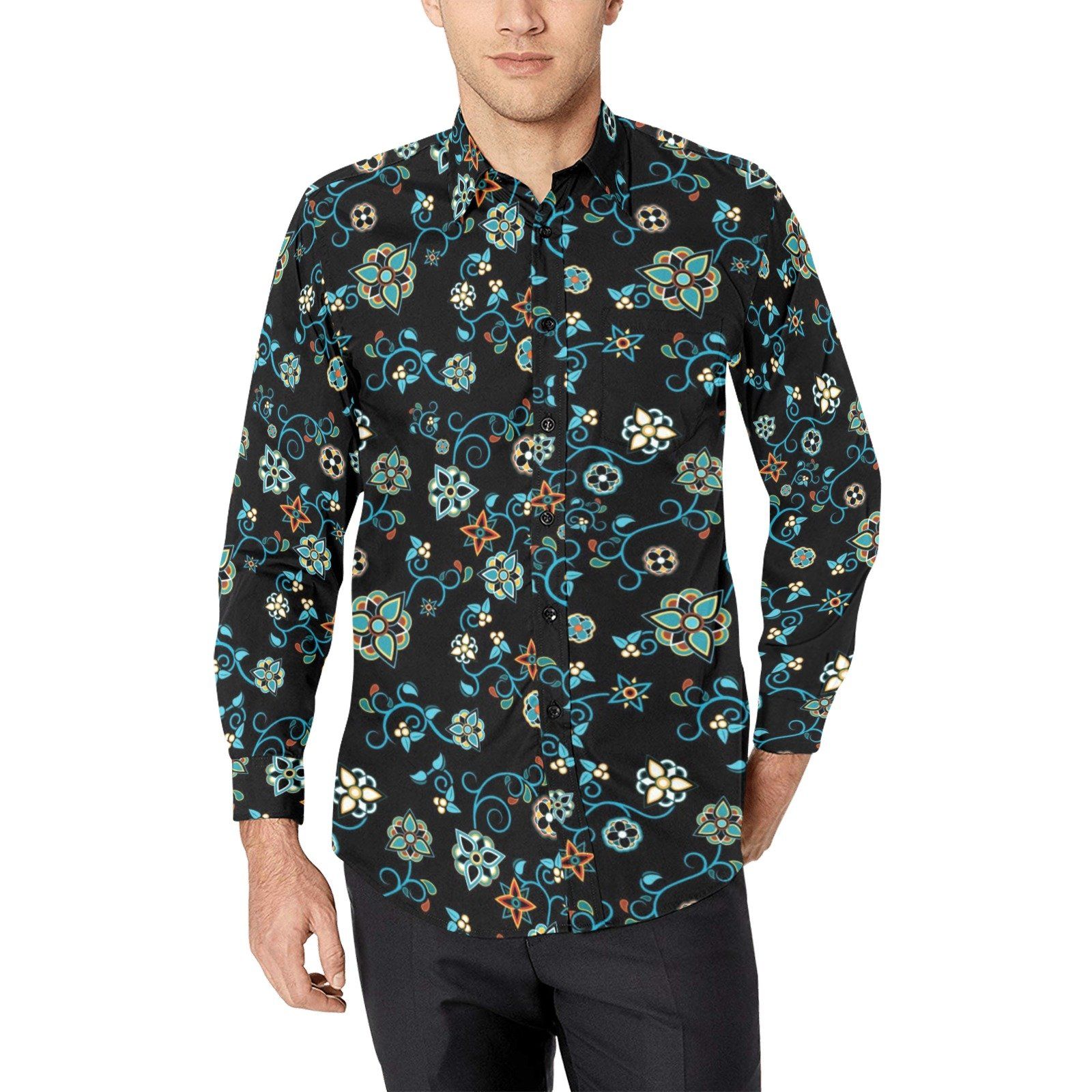 Ocean Bloom Men's All Over Print Casual Dress Shirt (Model T61) Men's Dress Shirt (T61) e-joyer