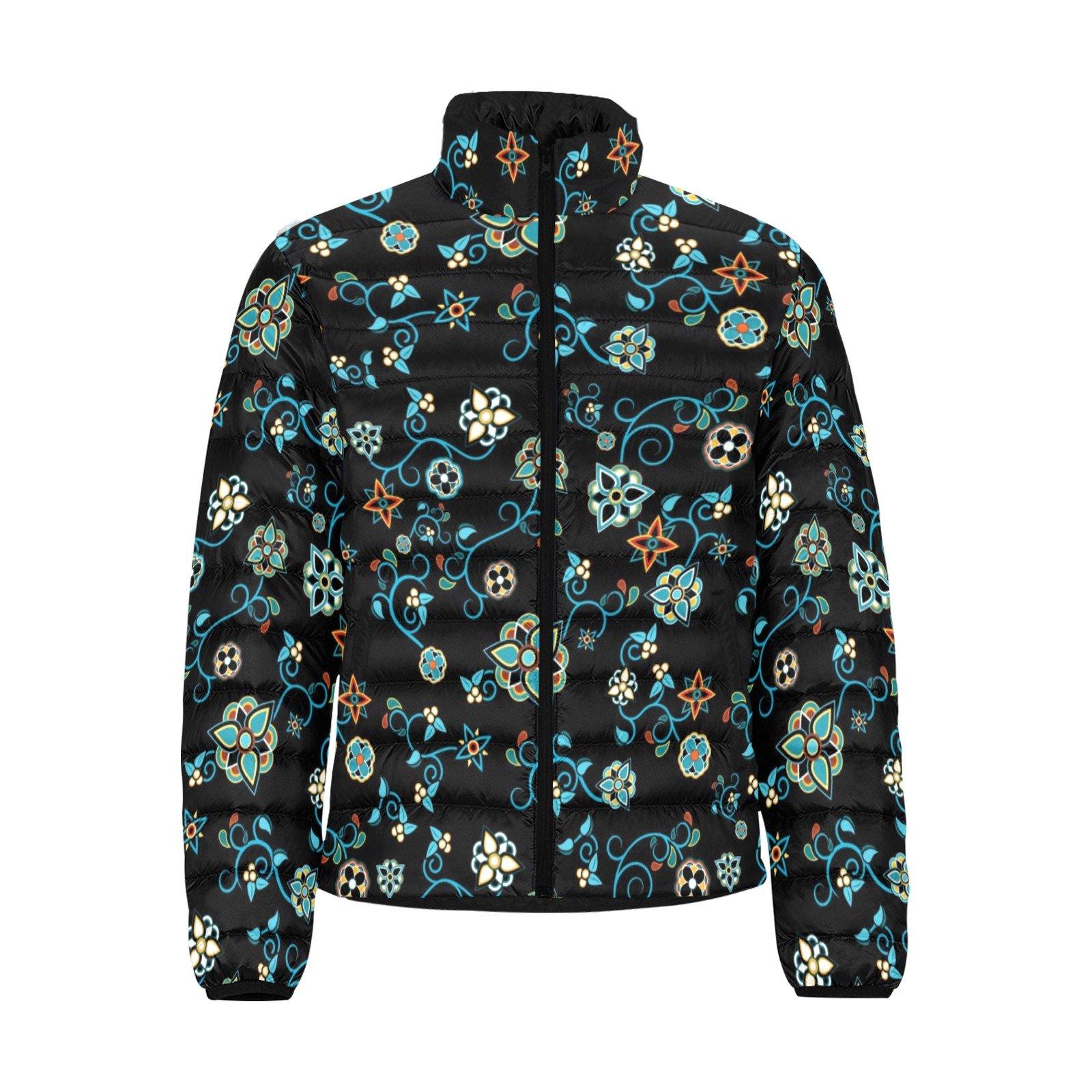 Ocean Bloom Men's Stand Collar Padded Jacket (Model H41) Men's Stand Collar Padded Jacket (H41) e-joyer