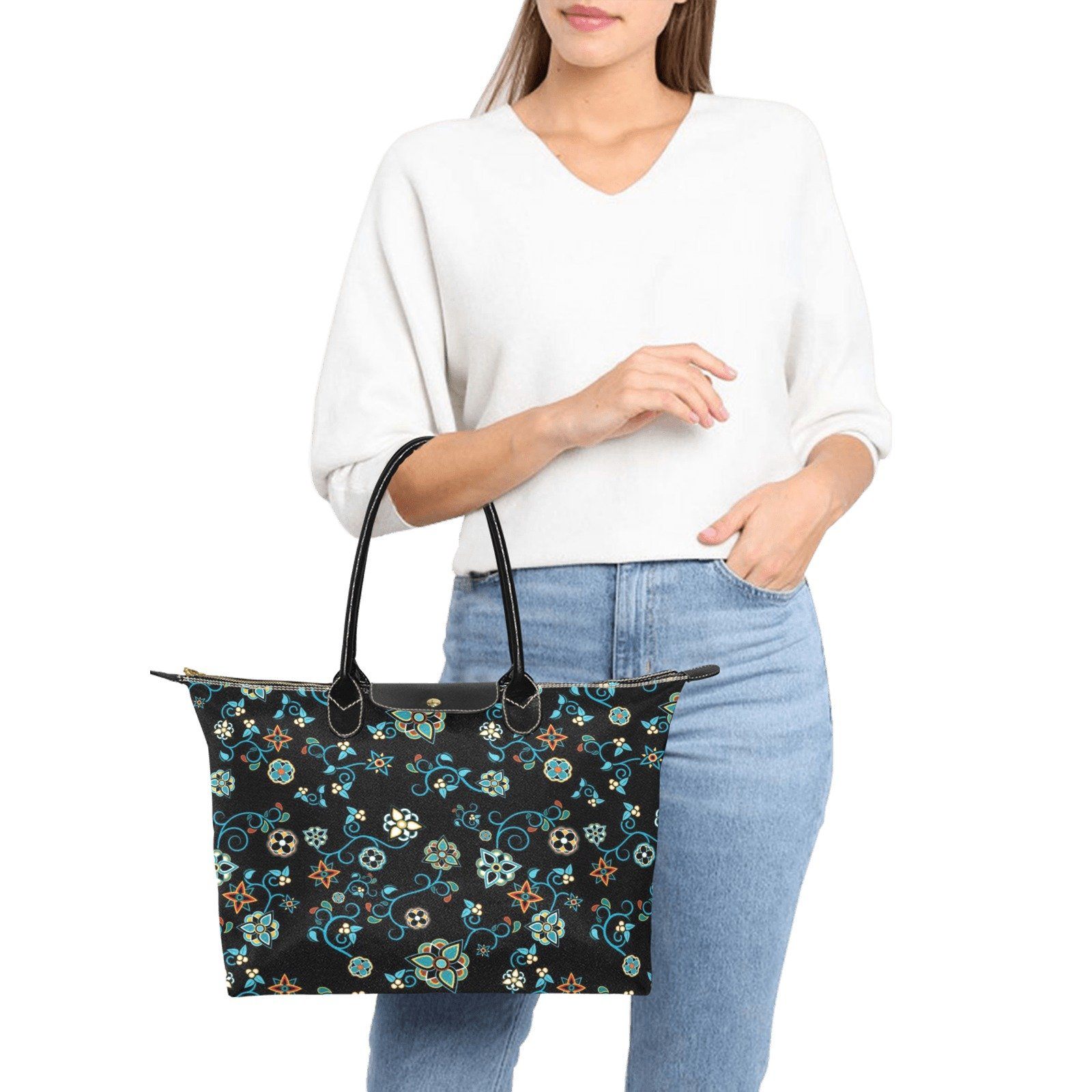 Ocean Bloom Single-Shoulder Lady Handbag (Model 1714) bag e-joyer