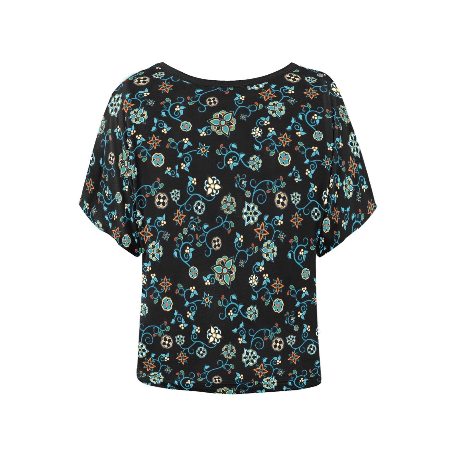 Ocean Bloom Women's Batwing-Sleeved Blouse T shirt (Model T44) Women's Batwing-Sleeved Blouse T shirt (T44) e-joyer
