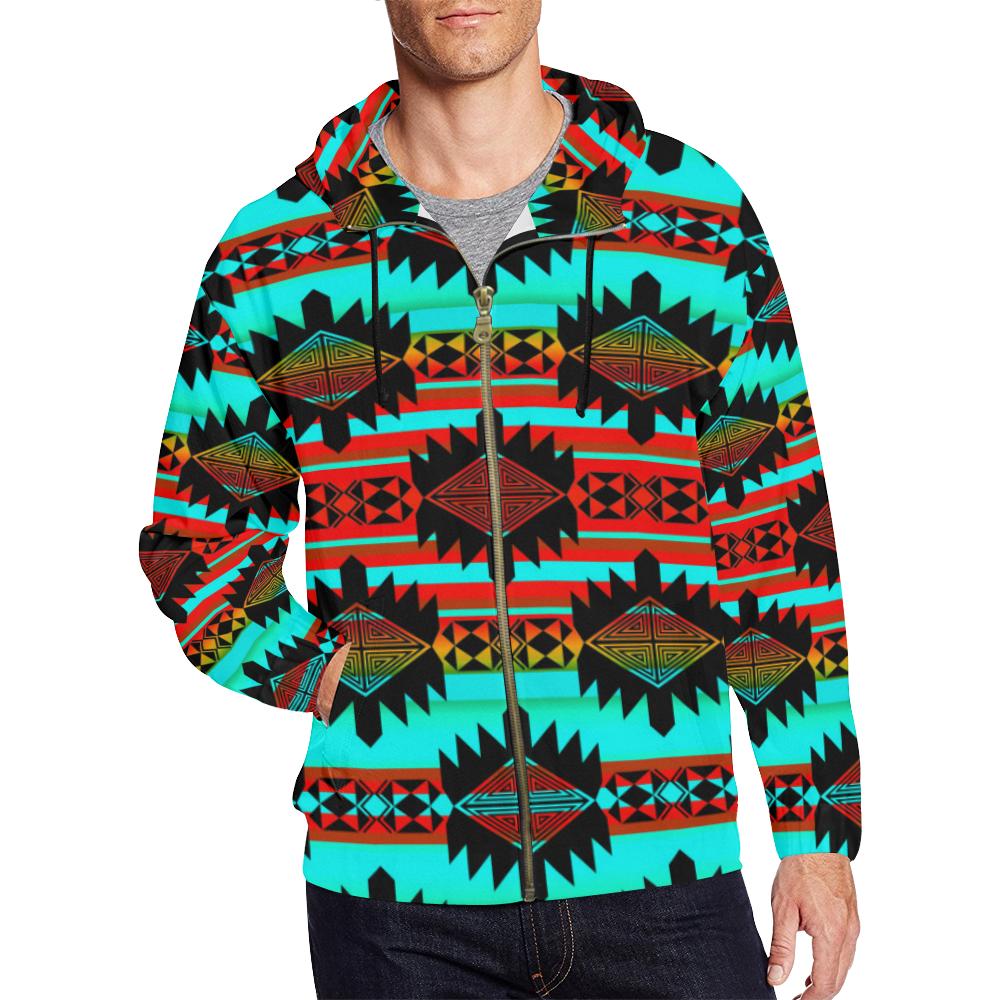 Okotoks Arrow All Over Print Full Zip Hoodie for Men (Model H14) All Over Print Full Zip Hoodie for Men (H14) e-joyer