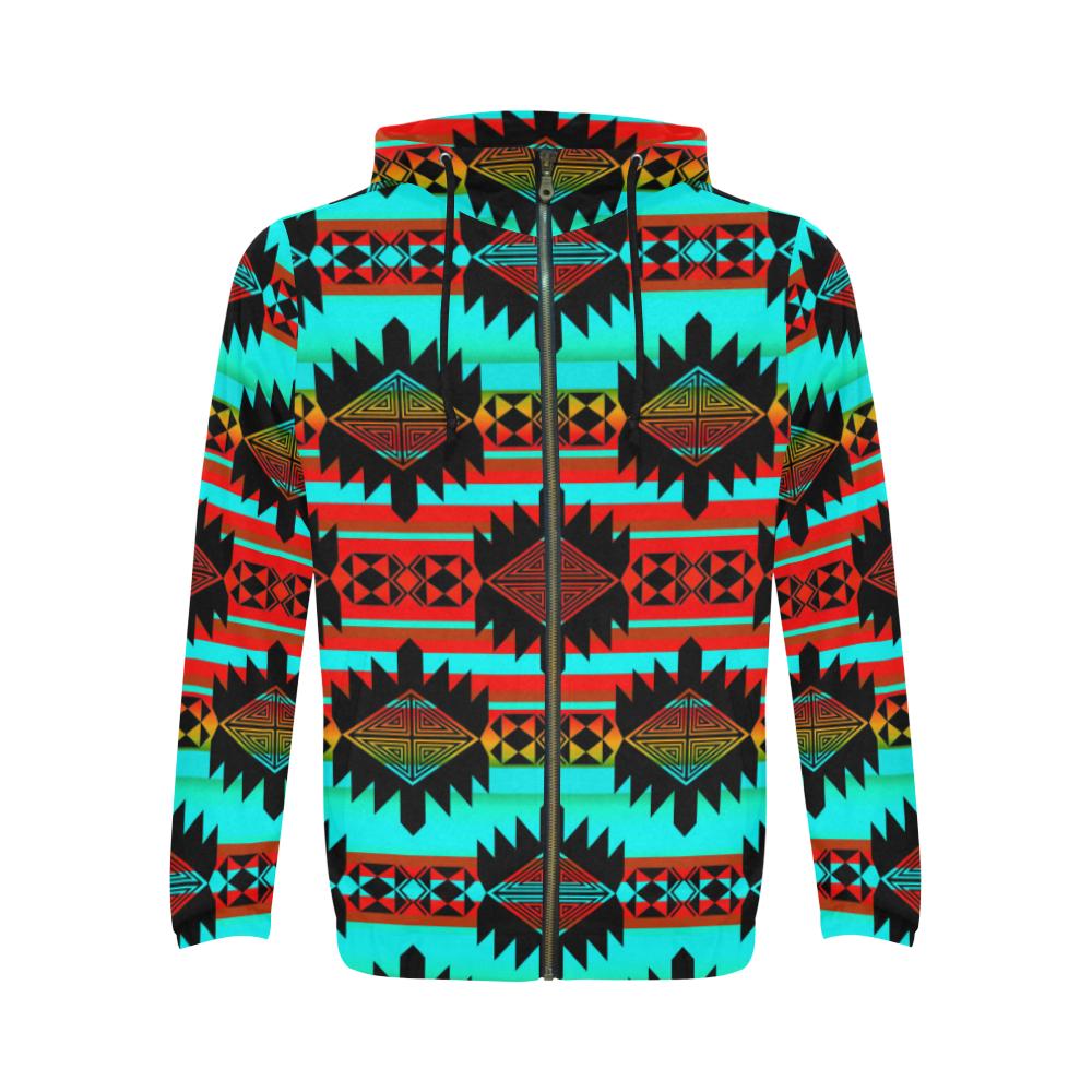 Okotoks Arrow All Over Print Full Zip Hoodie for Men (Model H14) All Over Print Full Zip Hoodie for Men (H14) e-joyer