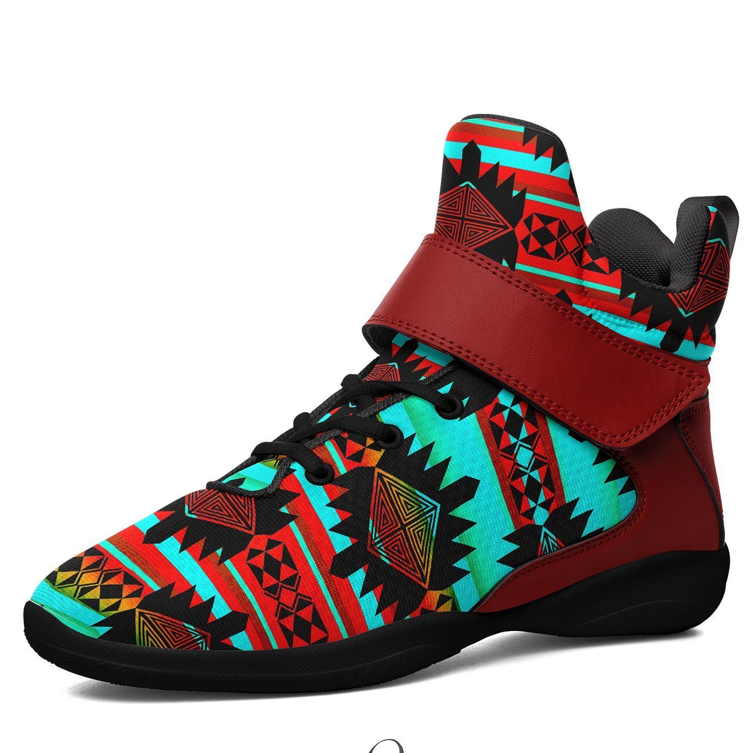 Okotoks Arrow Kid's Ipottaa Basketball / Sport High Top Shoes 49 Dzine US Child 12.5 / EUR 30 Black Sole with Dark Red Strap