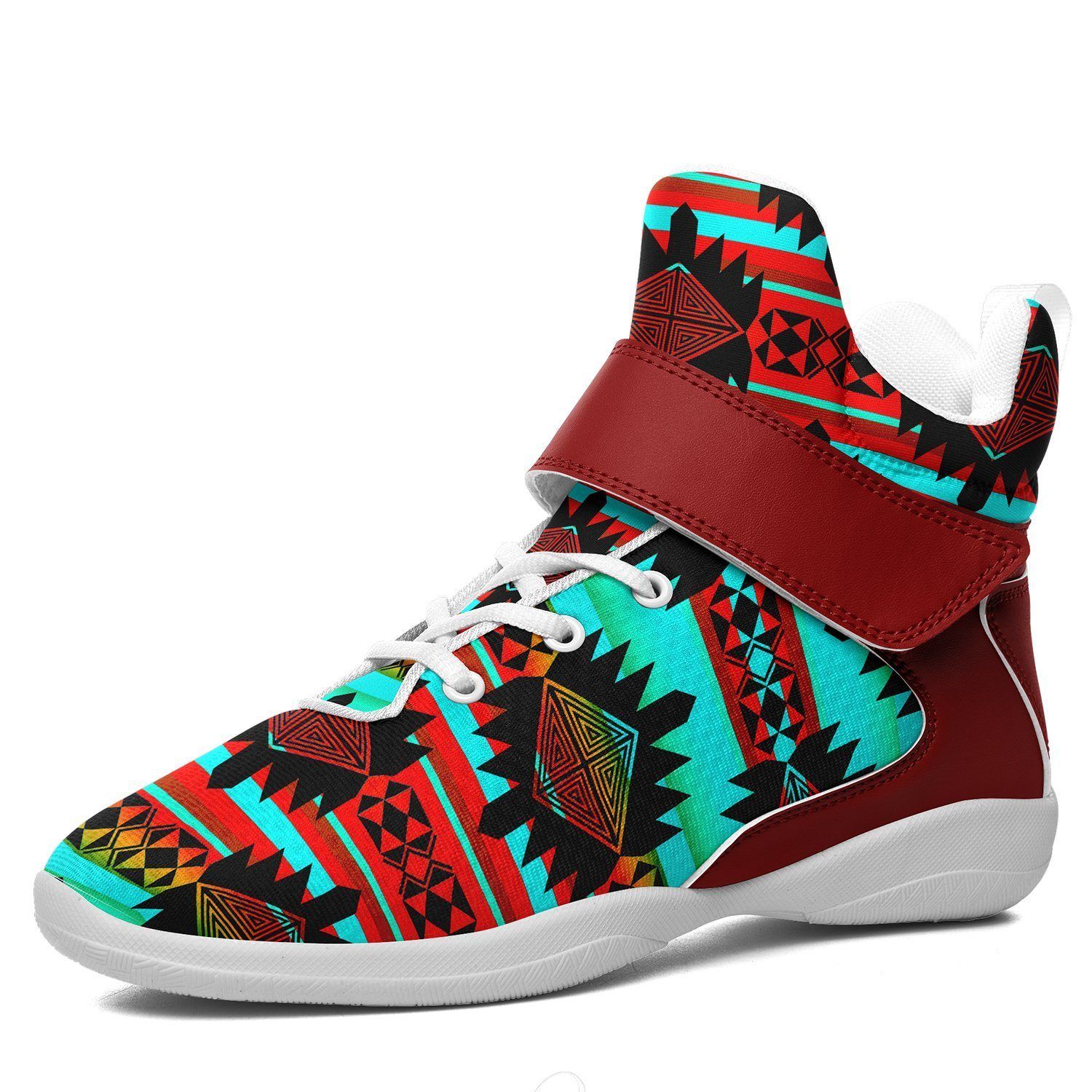 Okotoks Arrow Kid's Ipottaa Basketball / Sport High Top Shoes 49 Dzine US Child 12.5 / EUR 30 White Sole with Dark Red Strap